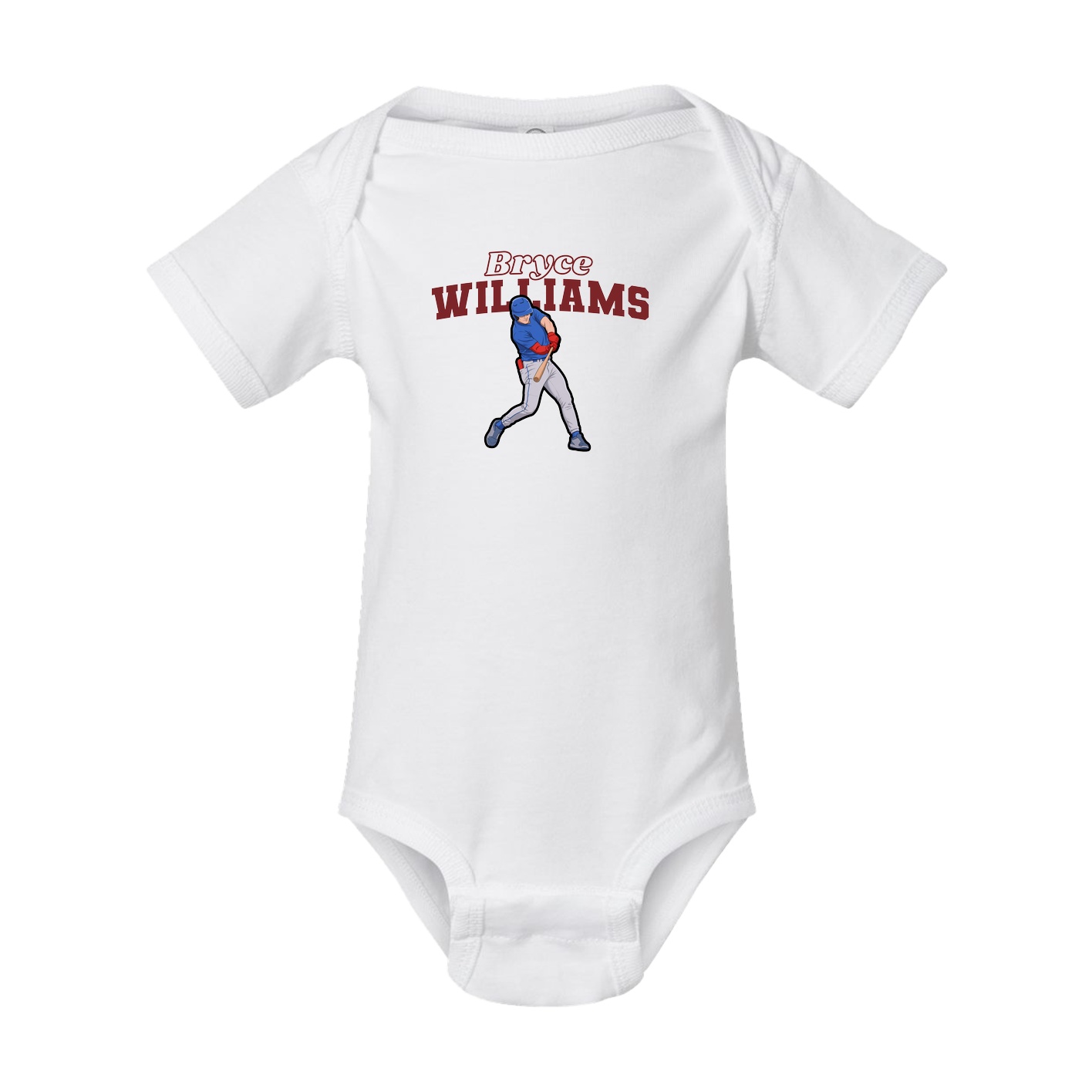 Baby Onesie — Name Arch in White