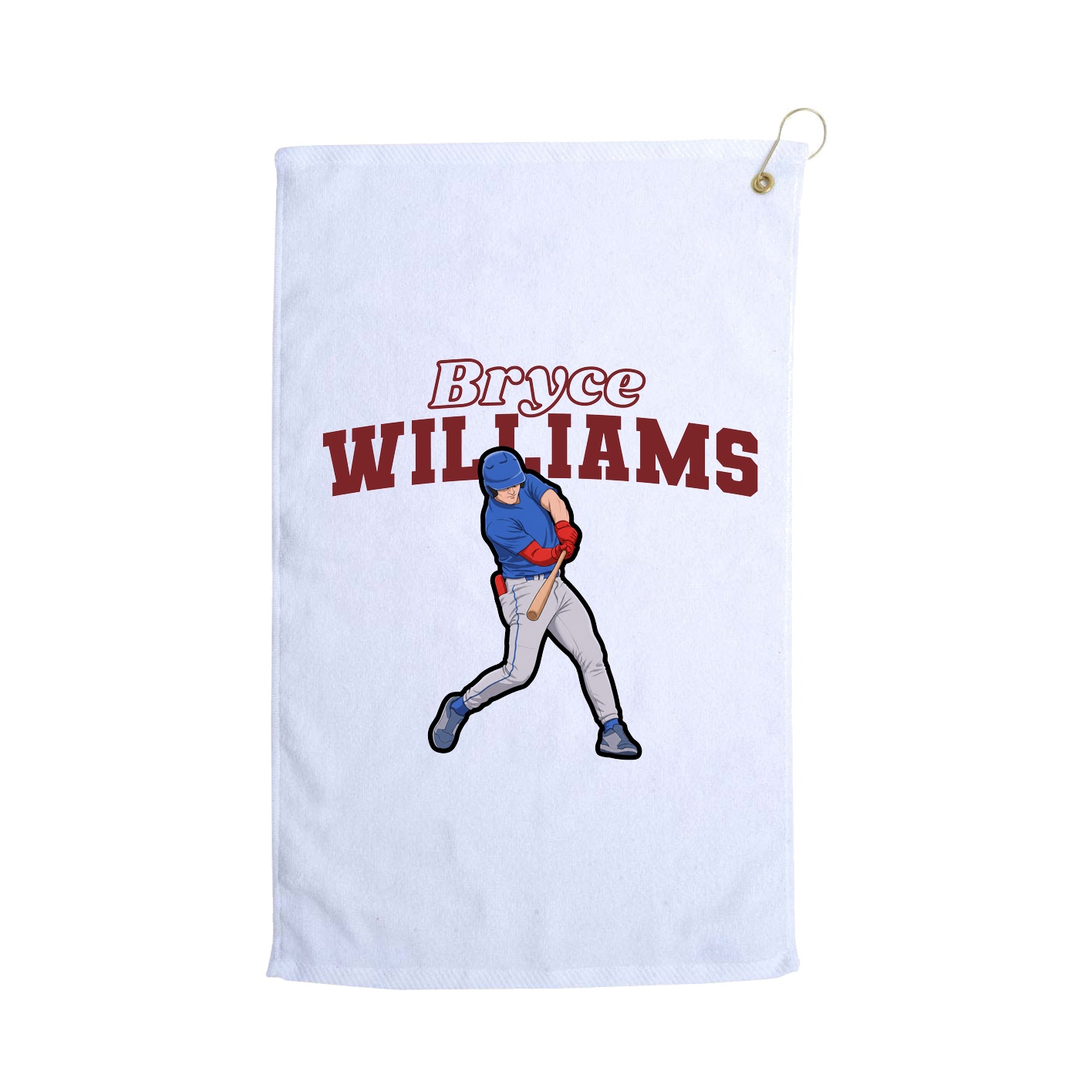 Golf Towel — Name Arch in White