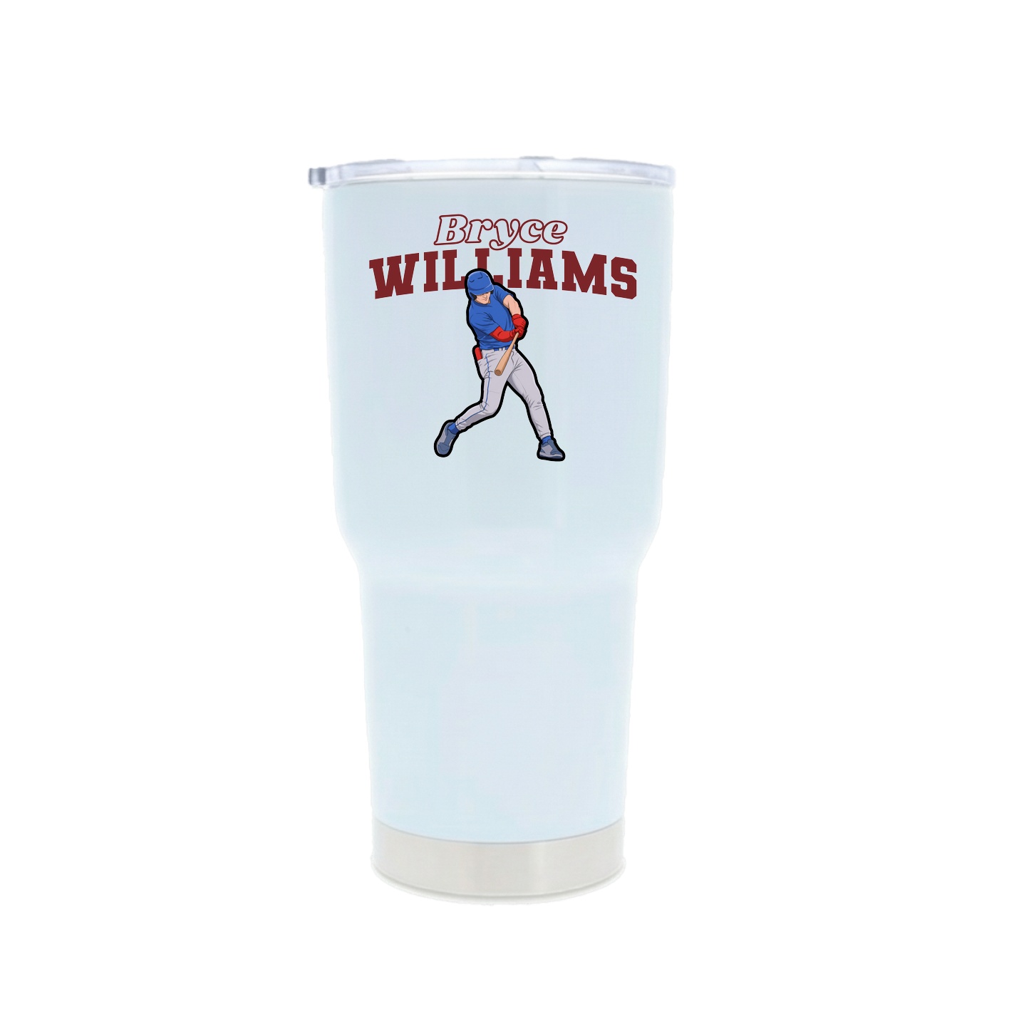 30oz Stainless Steel Tumbler — Name Arch in White