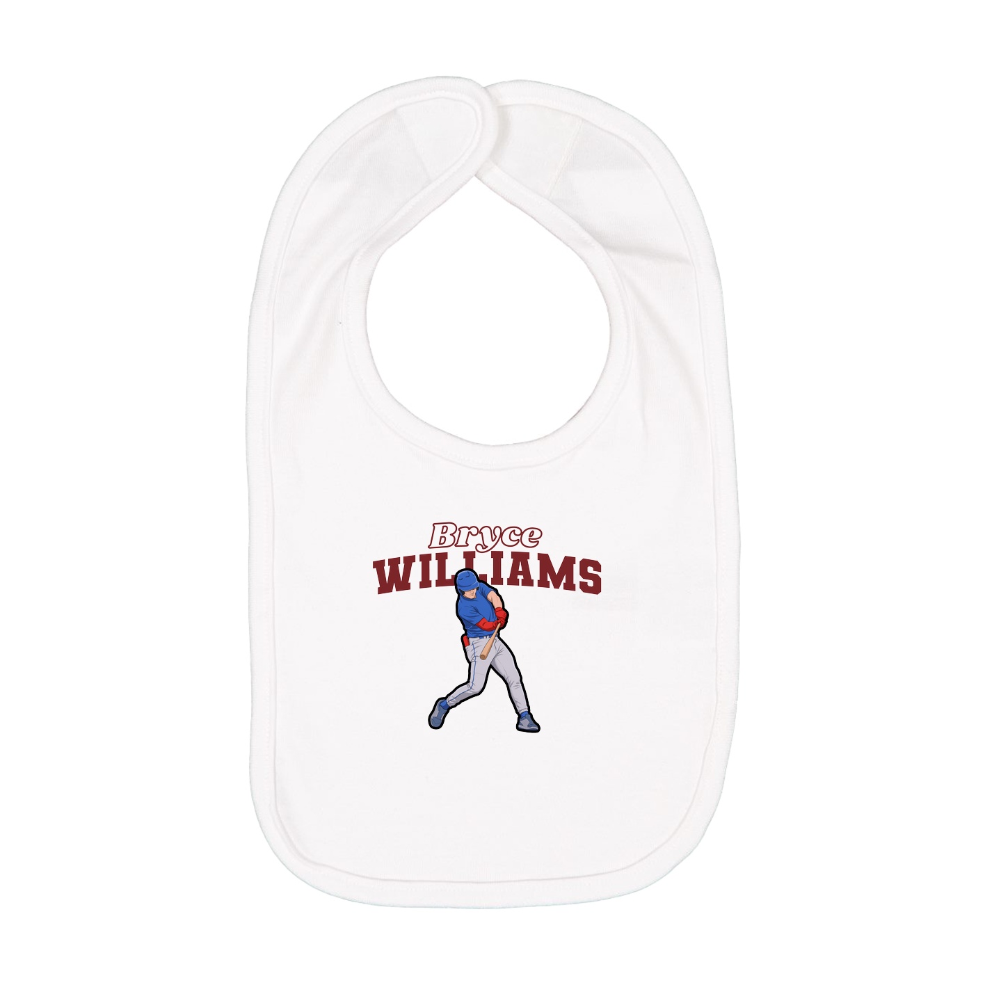 Infant Bib — Name Arch in White