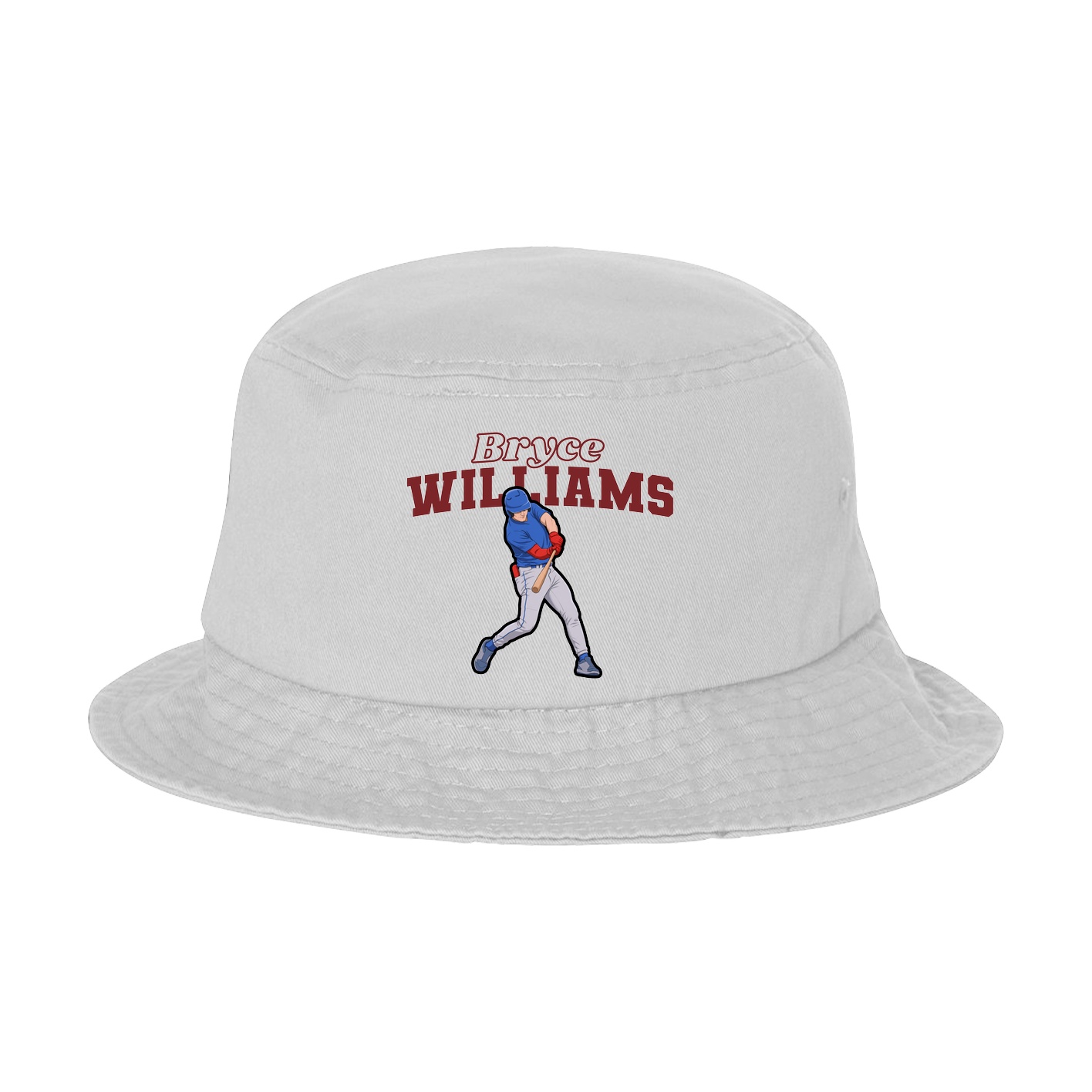 Bucket Cap — Name Arch in White