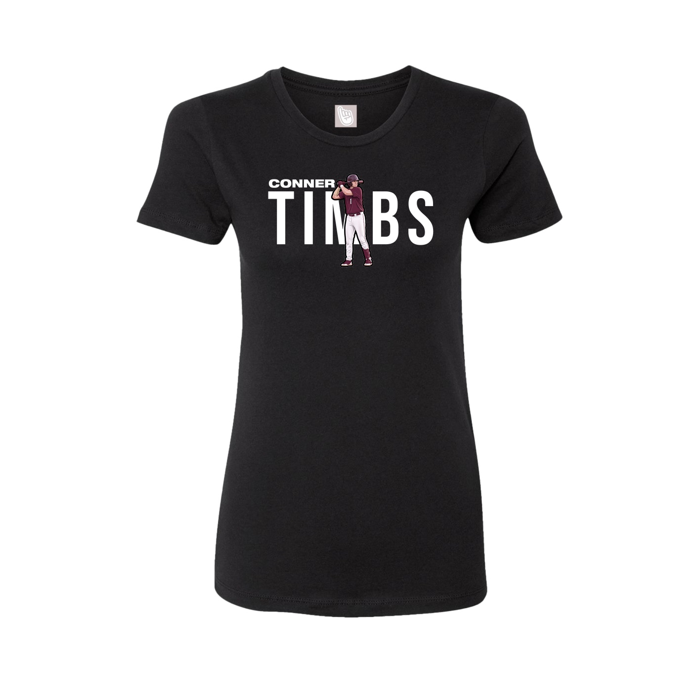 Fitted Women's Tee — Player Name in Black