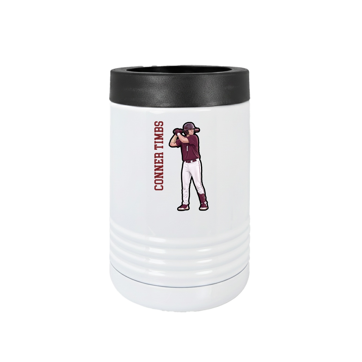 Beverage Holder — Name Vertical in White