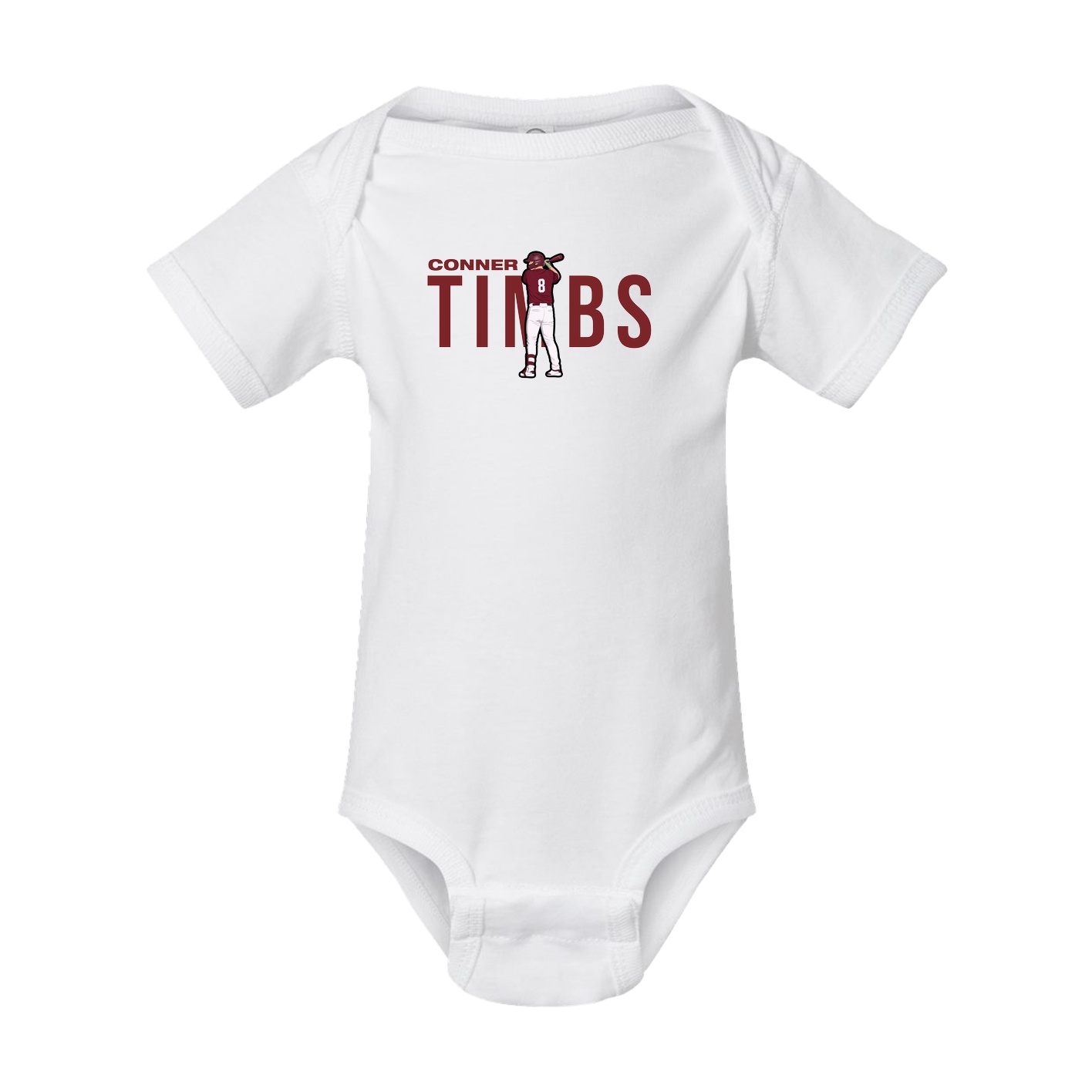 Baby Onesie — Player Name in White
