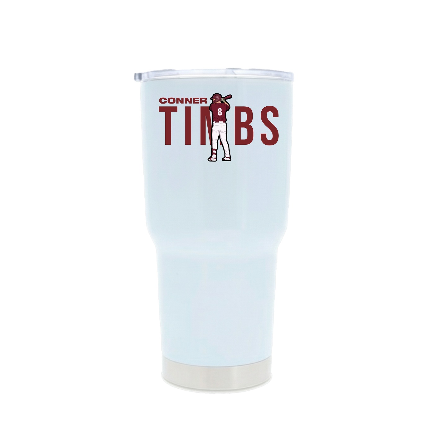 30oz Stainless Steel Tumbler — Player Name in White