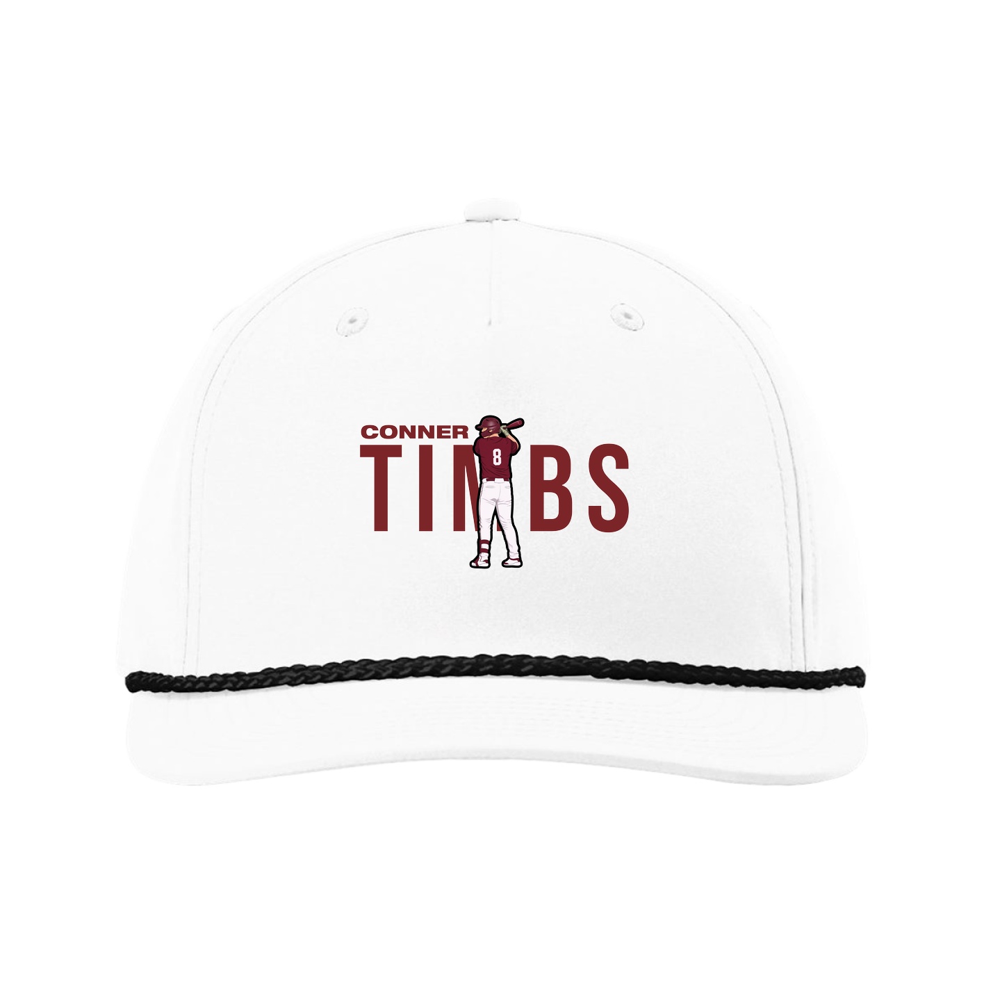 Five-Panel Classic Rope Cap — Player Name in White