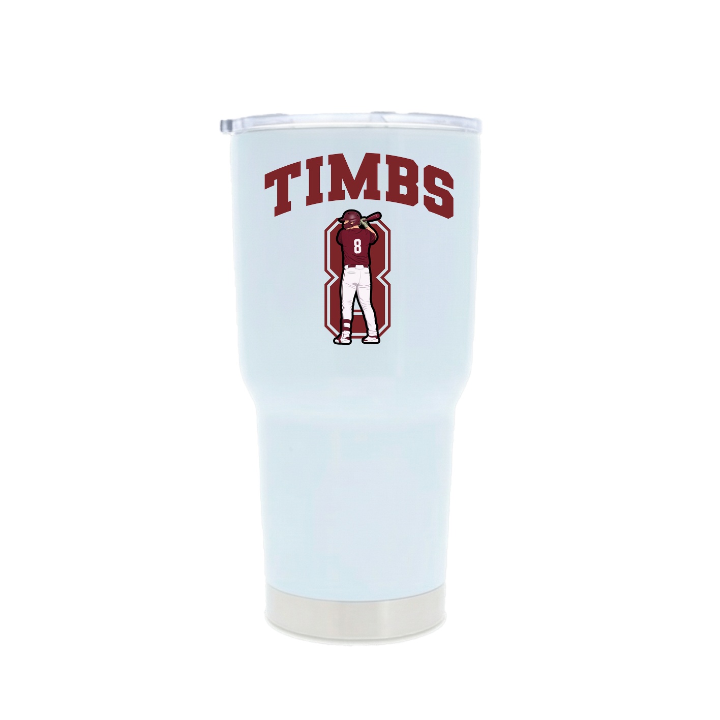 30oz Stainless Steel Tumbler — Number in White