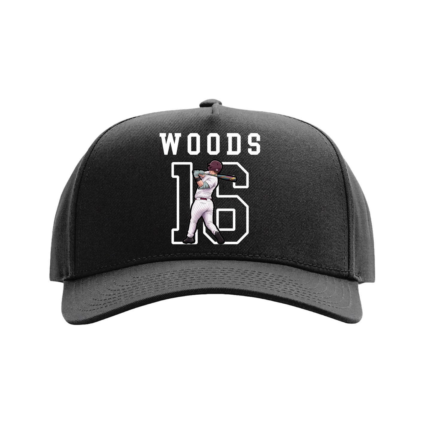 Full Fabric Five-Panel Champ Cap — Shirsey in Black
