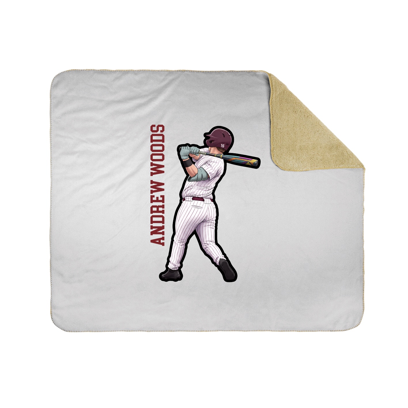 Throw Blanket — Name Vertical in White