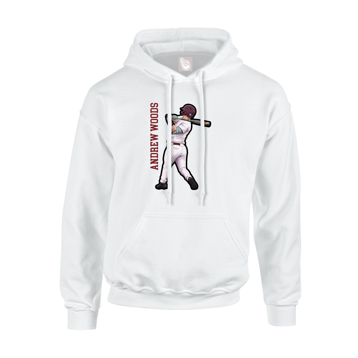 Youth Hoodie — Name Vertical in White