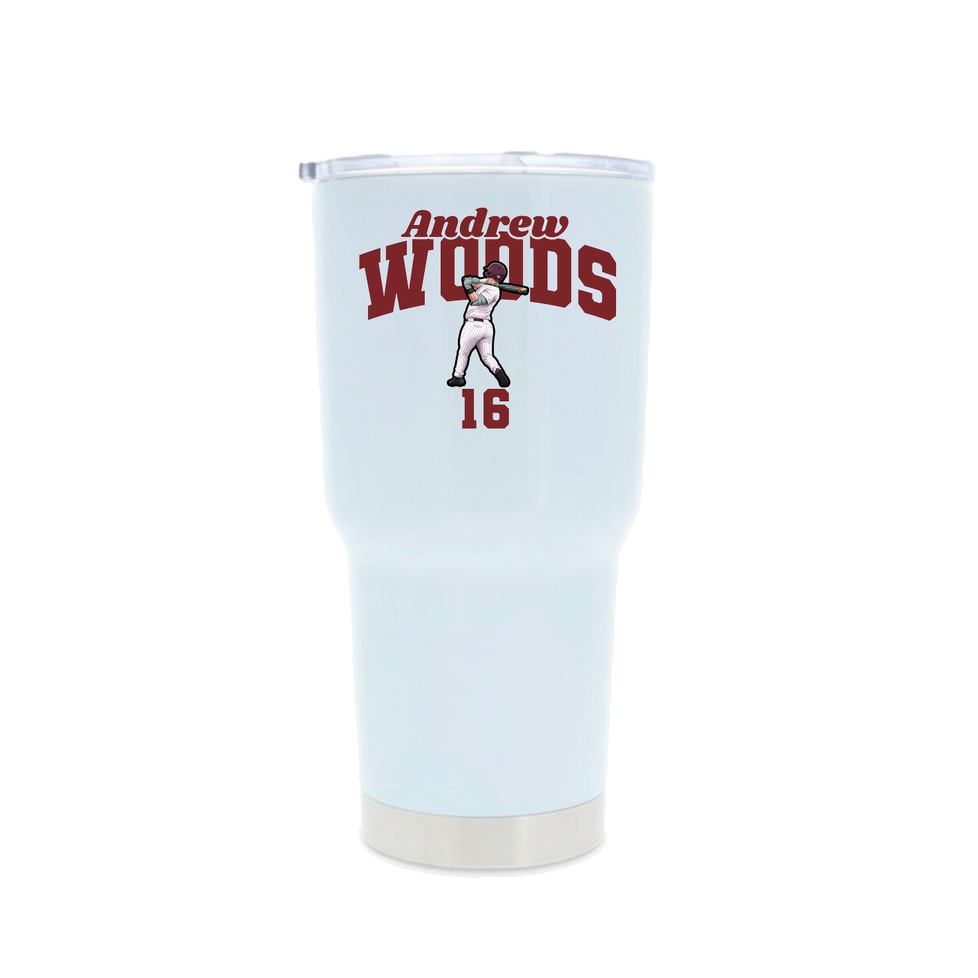 30oz Stainless Steel Tumbler — Signature Arch in White