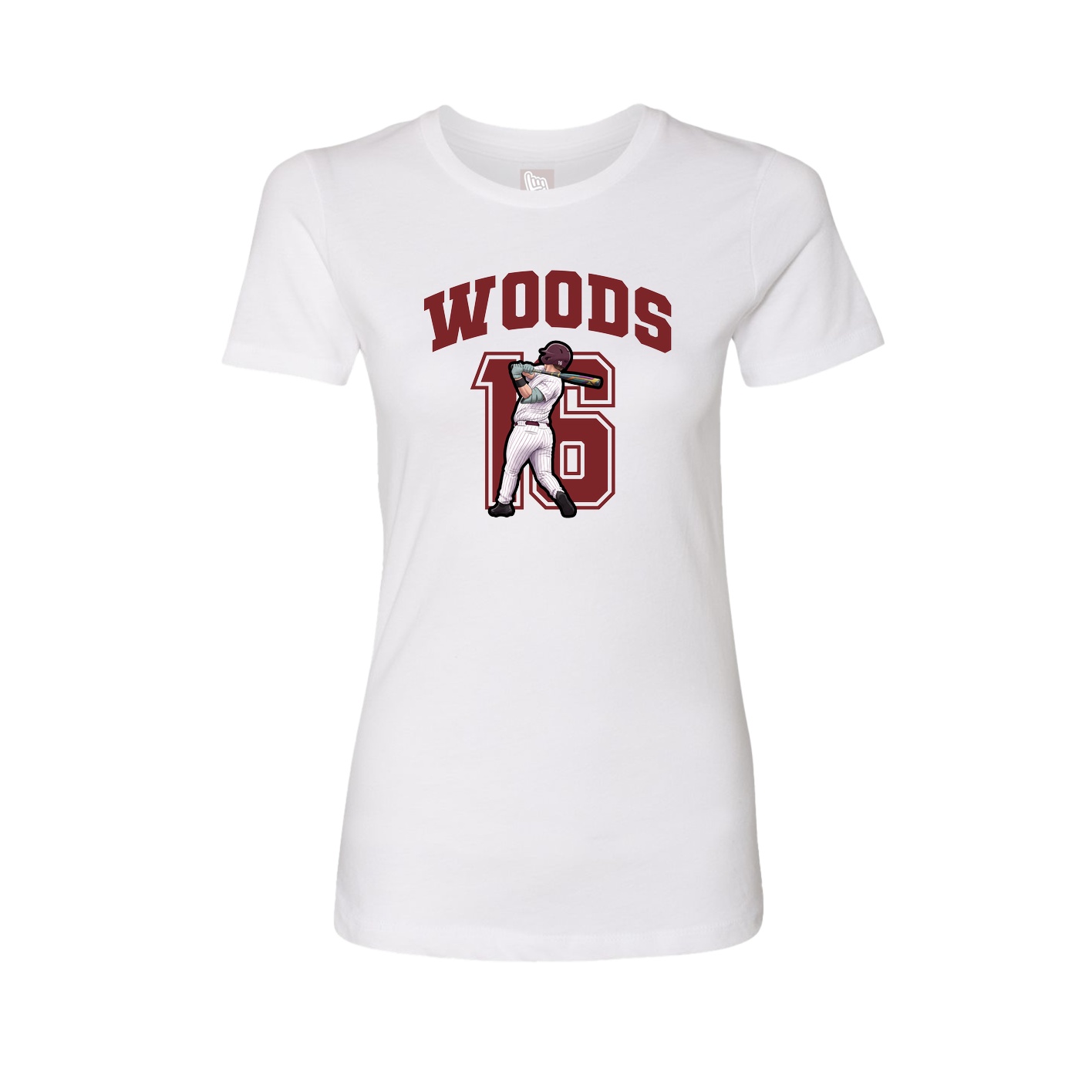Fitted Women's Tee — Number in White