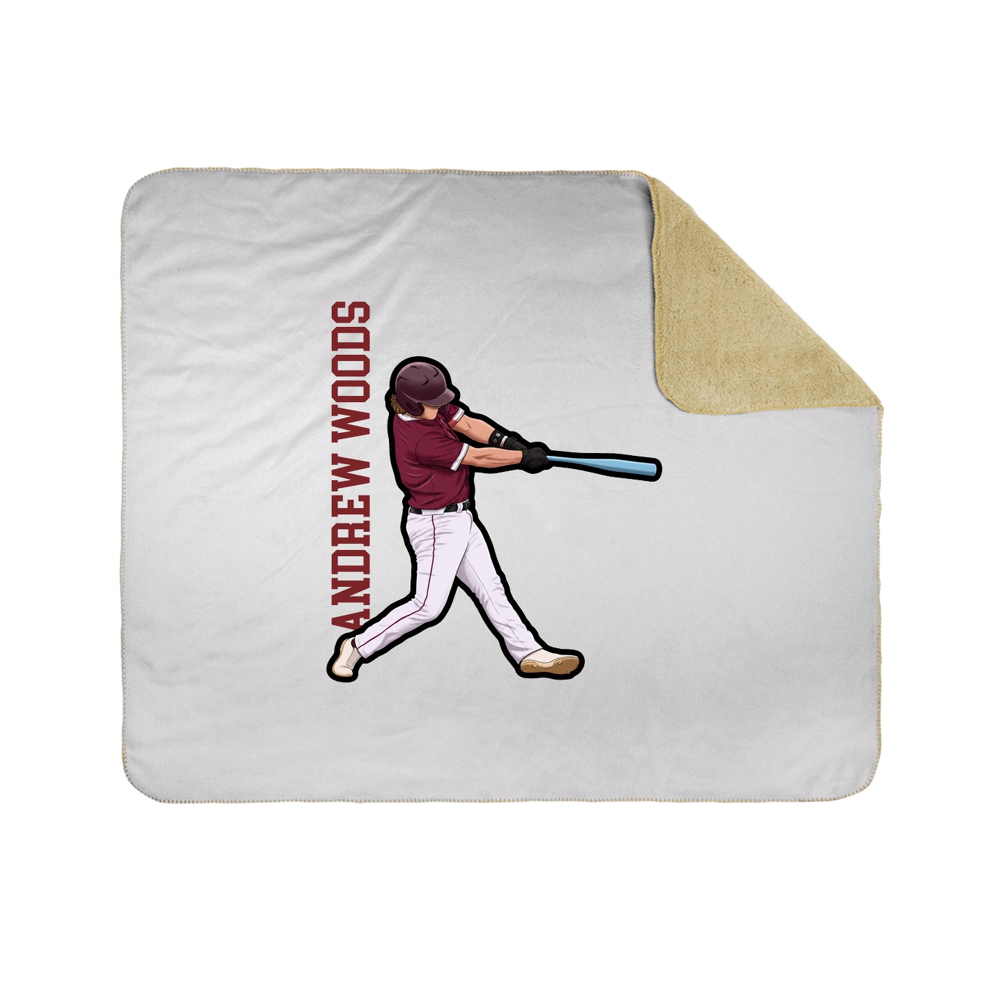 Throw Blanket — Name Vertical in White