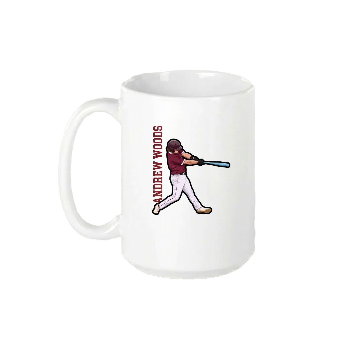 15oz Coffee Mug — Name Vertical in White
