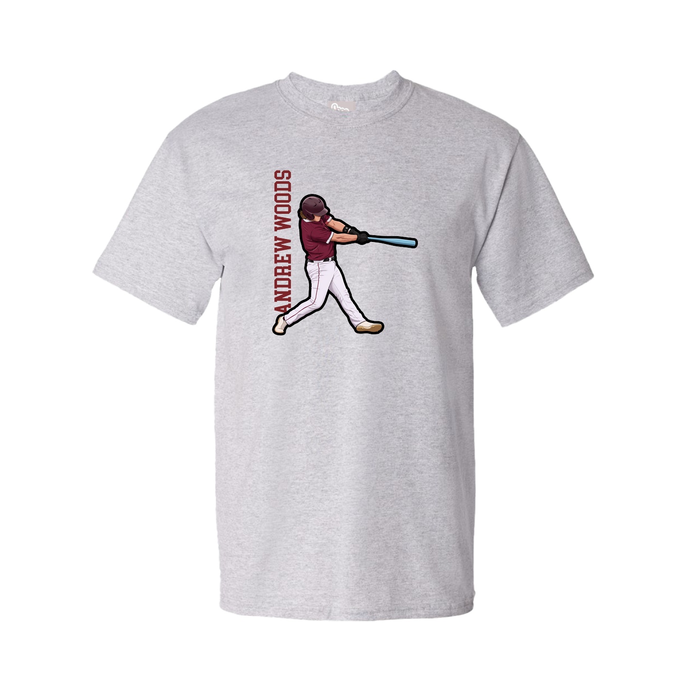 Youth Tee — Name Vertical in Grey