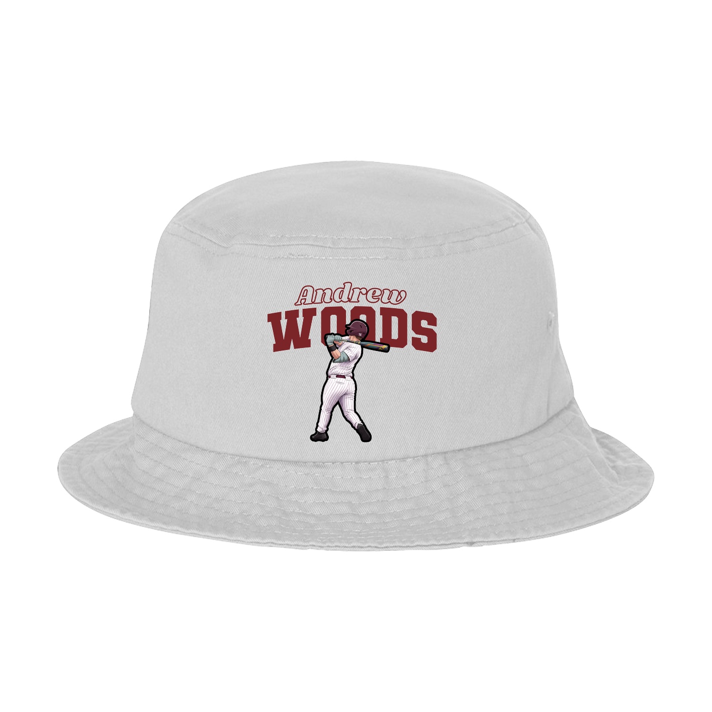 Bucket Cap — Name Arch in White