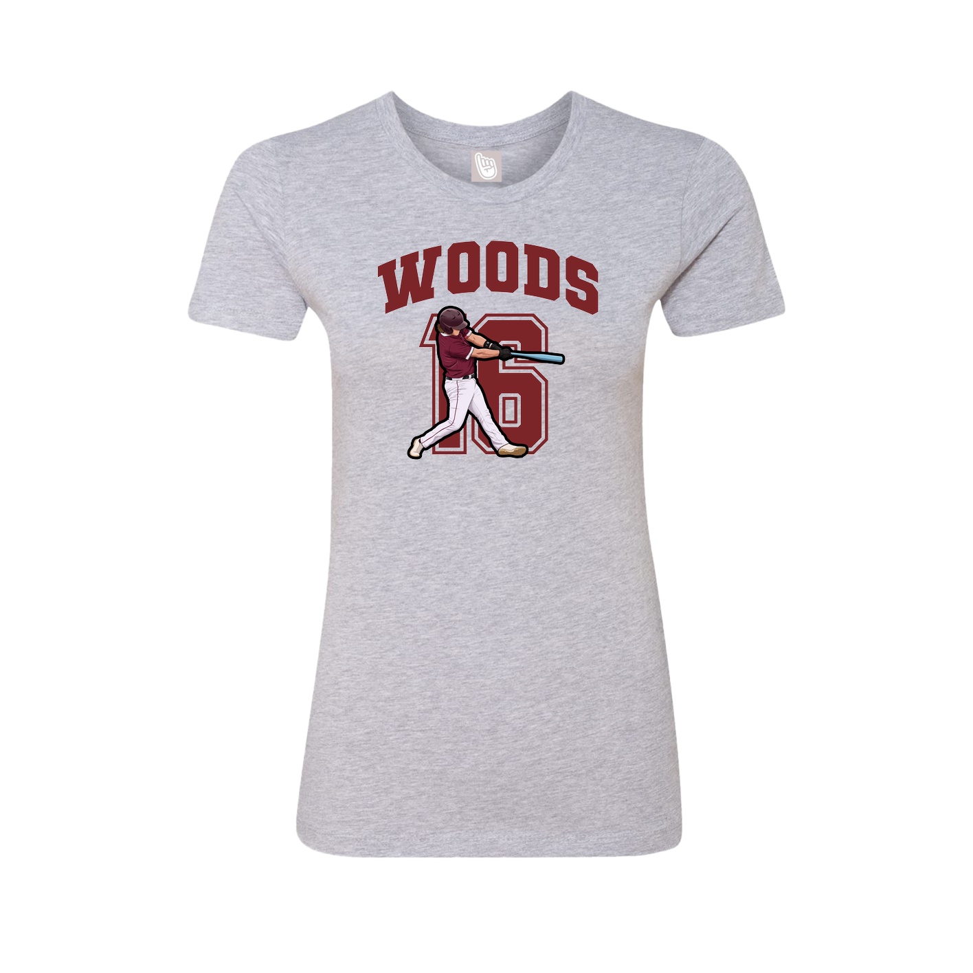 Fitted Women's Tee — Number in Grey