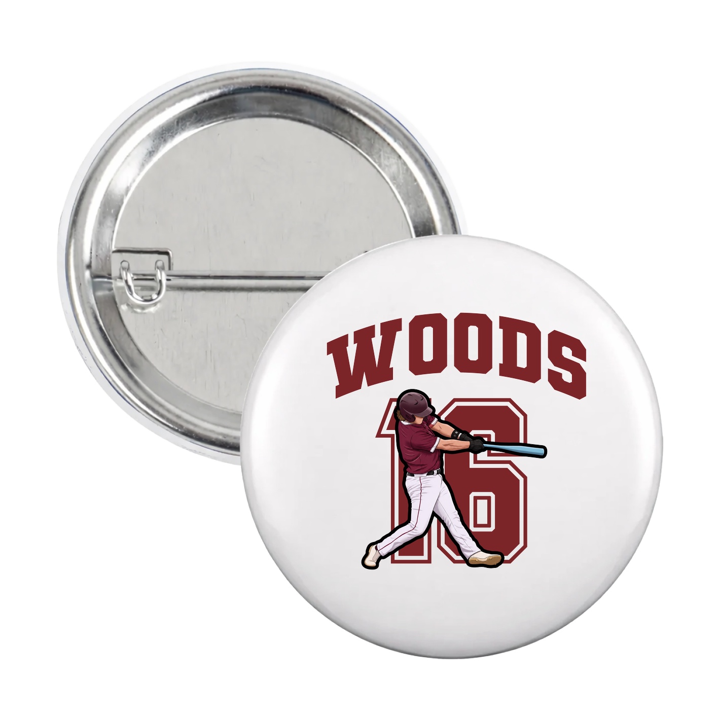 Game Day Button — Number in White