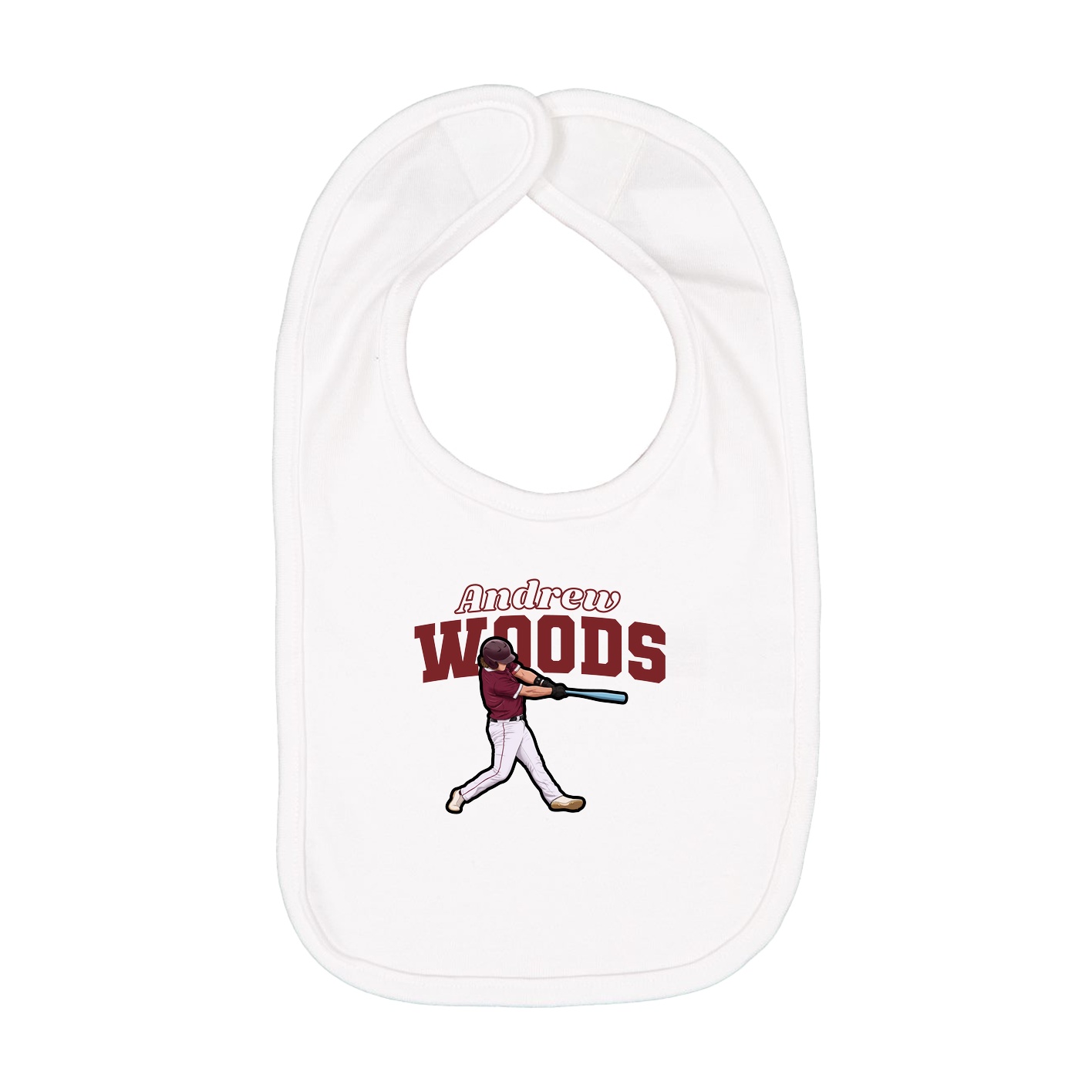 Infant Bib — Name Arch in White
