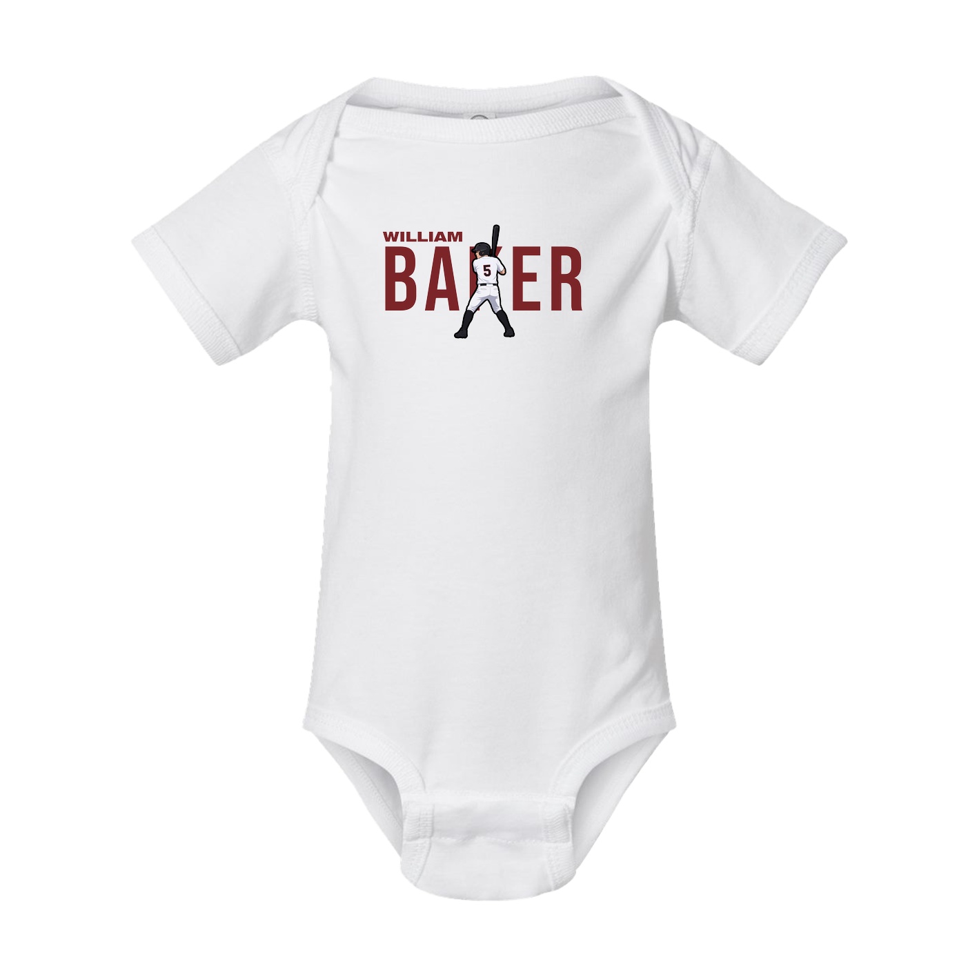 Baby Onesie — Player Name in White