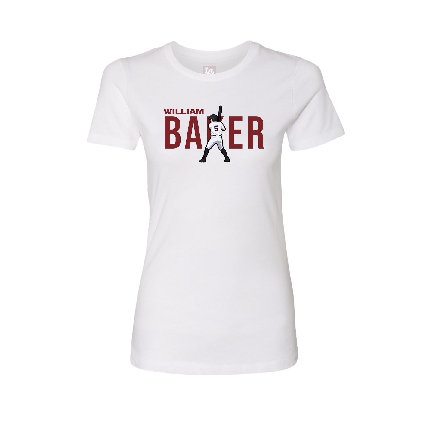 Fitted Women's Tee — Player Name in White