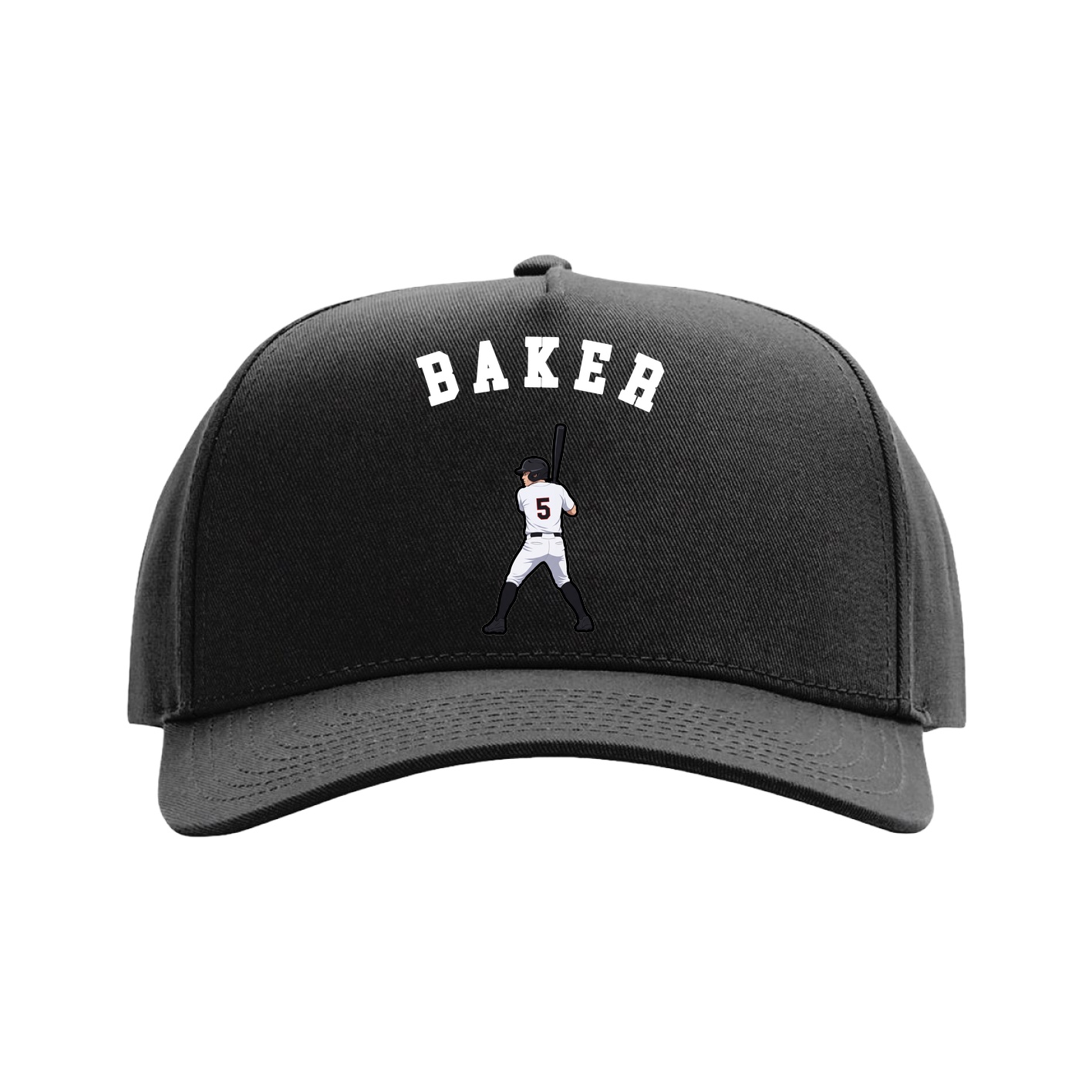 Full Fabric Five-Panel Champ Cap — Shirsey Arch in Black