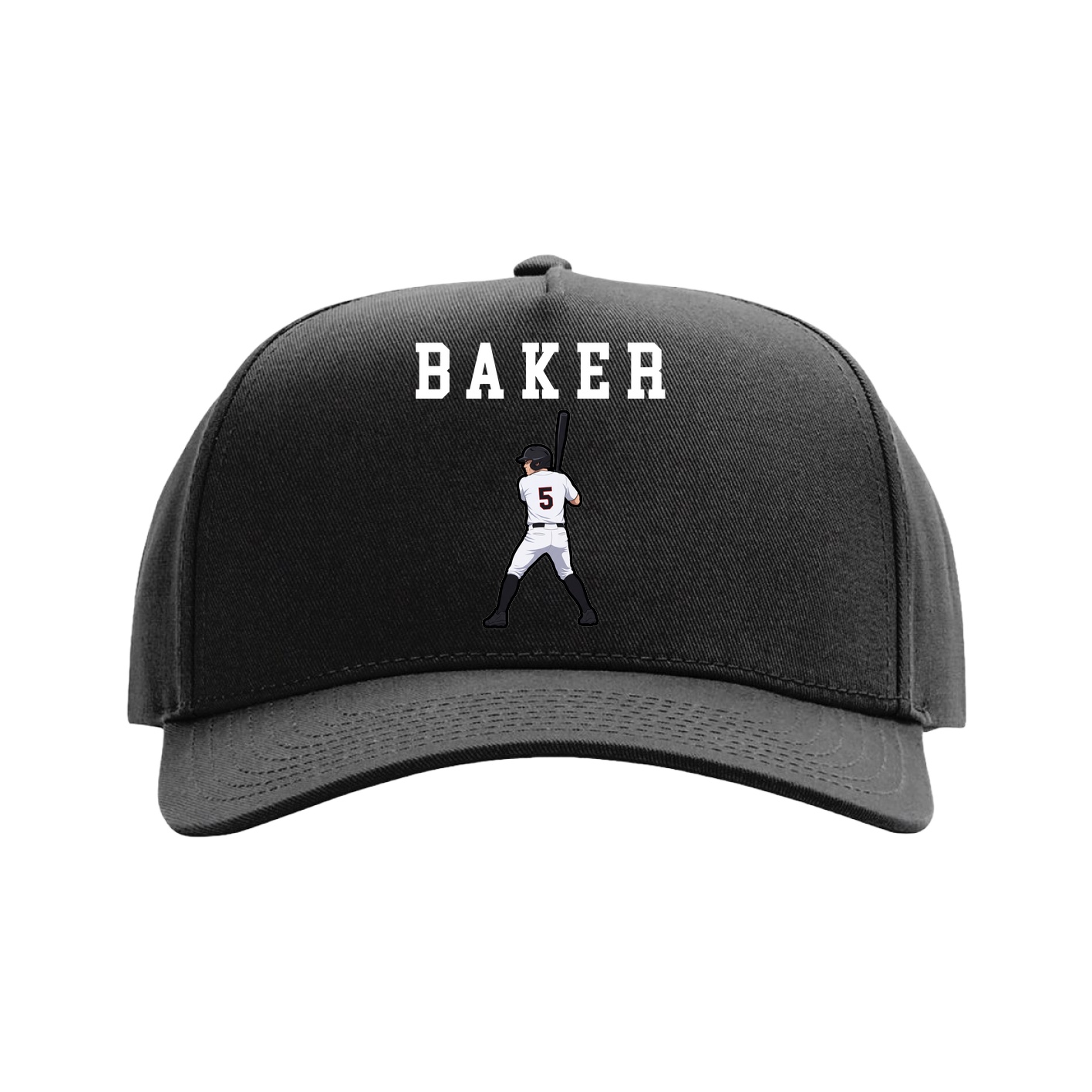 Full Fabric Five-Panel Champ Cap — Shirsey in Black