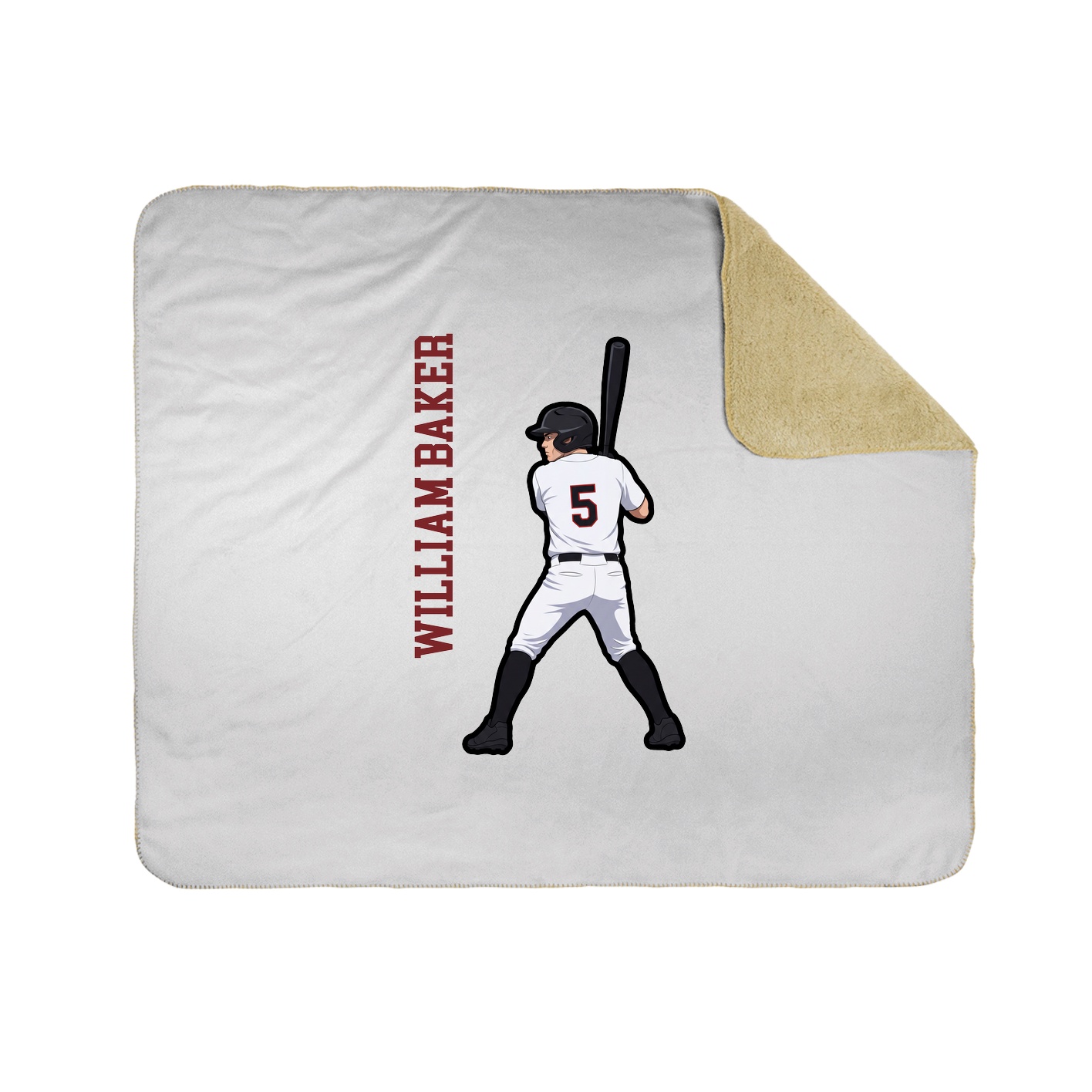 Throw Blanket — Name Vertical in White