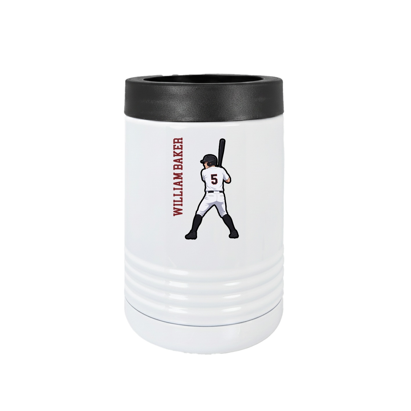 Beverage Holder — Name Vertical in White