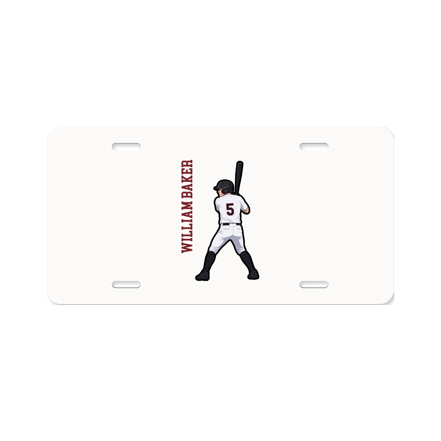 License Plate — Name Vertical in Classic