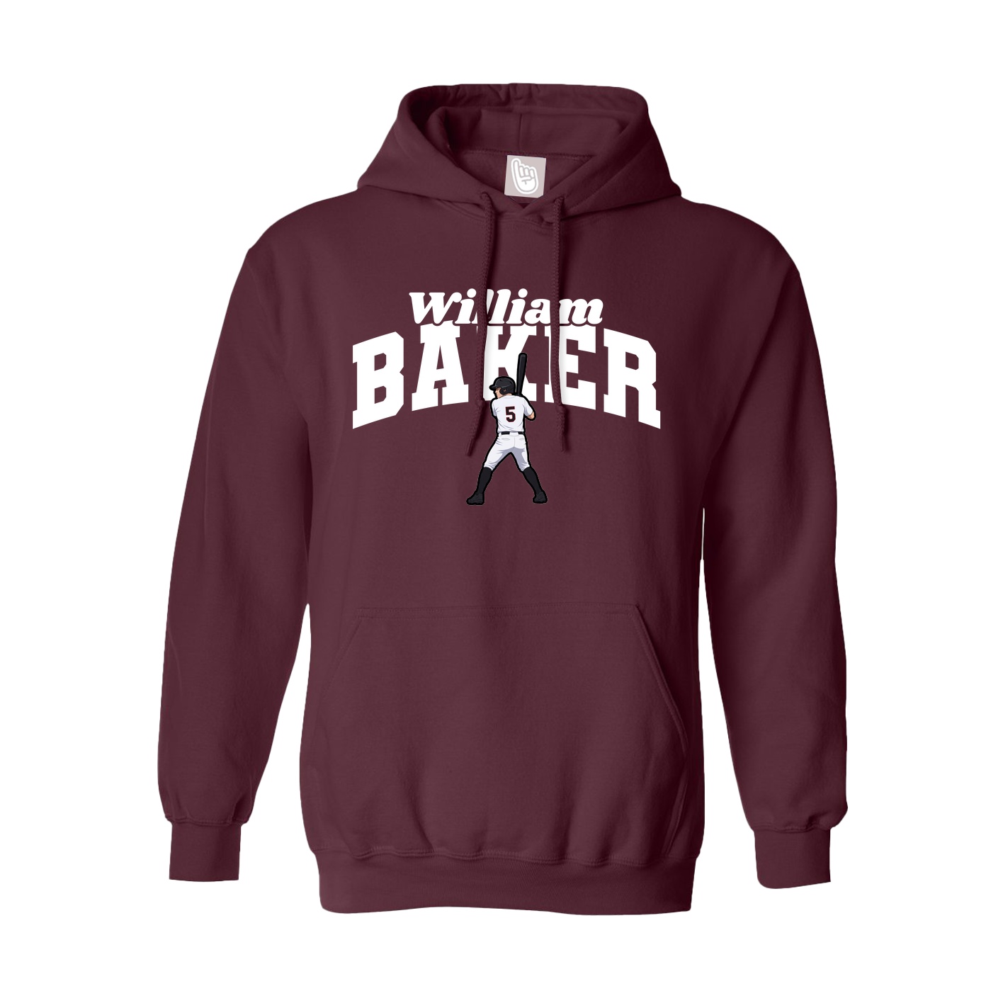 Youth Hoodie — Signature Arch in Maroon