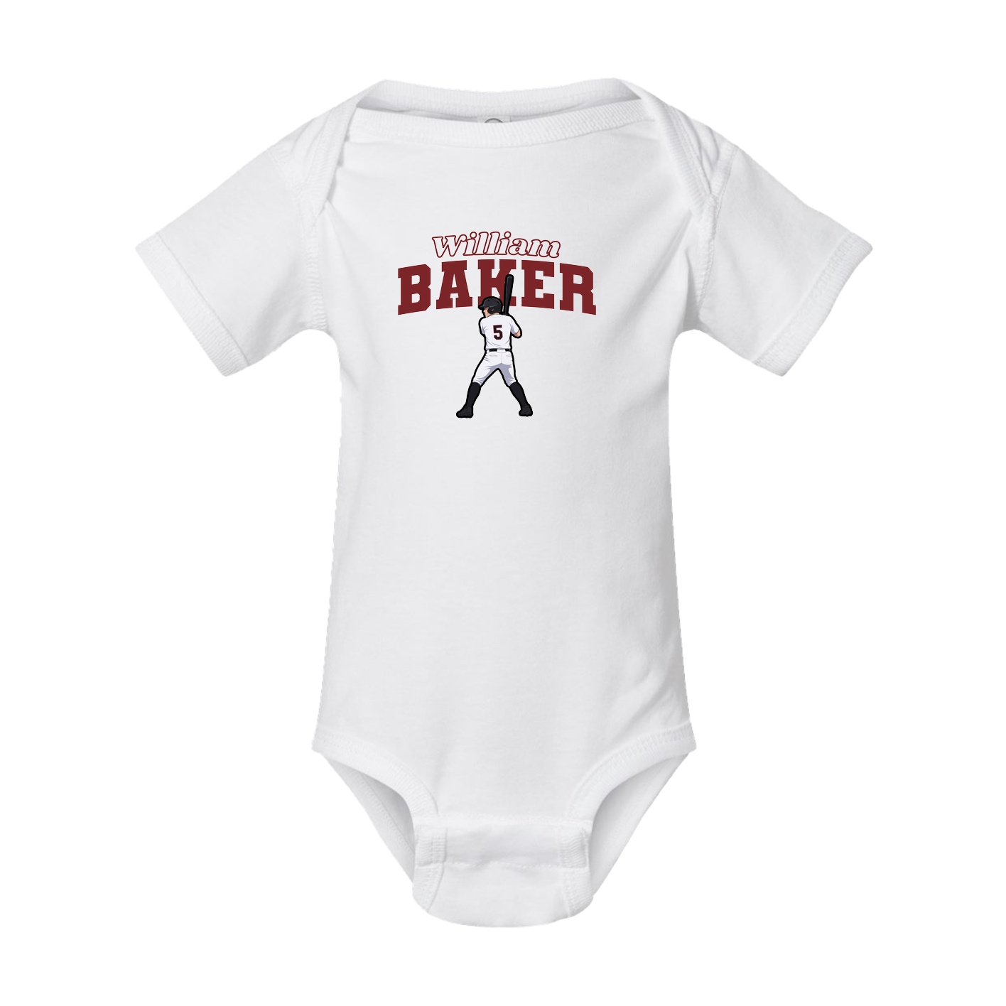 Baby Onesie — Name Arch in White