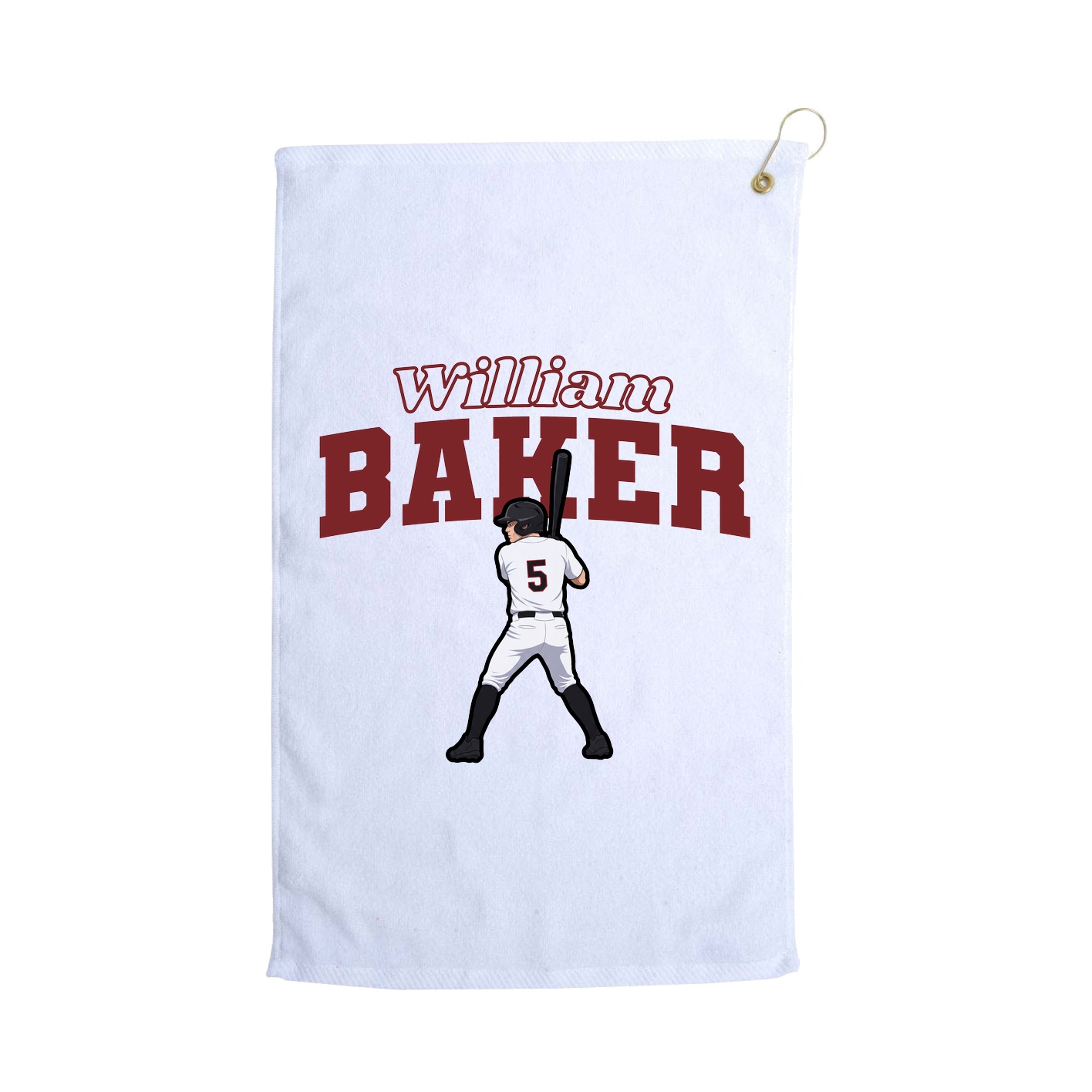 Golf Towel — Name Arch in White