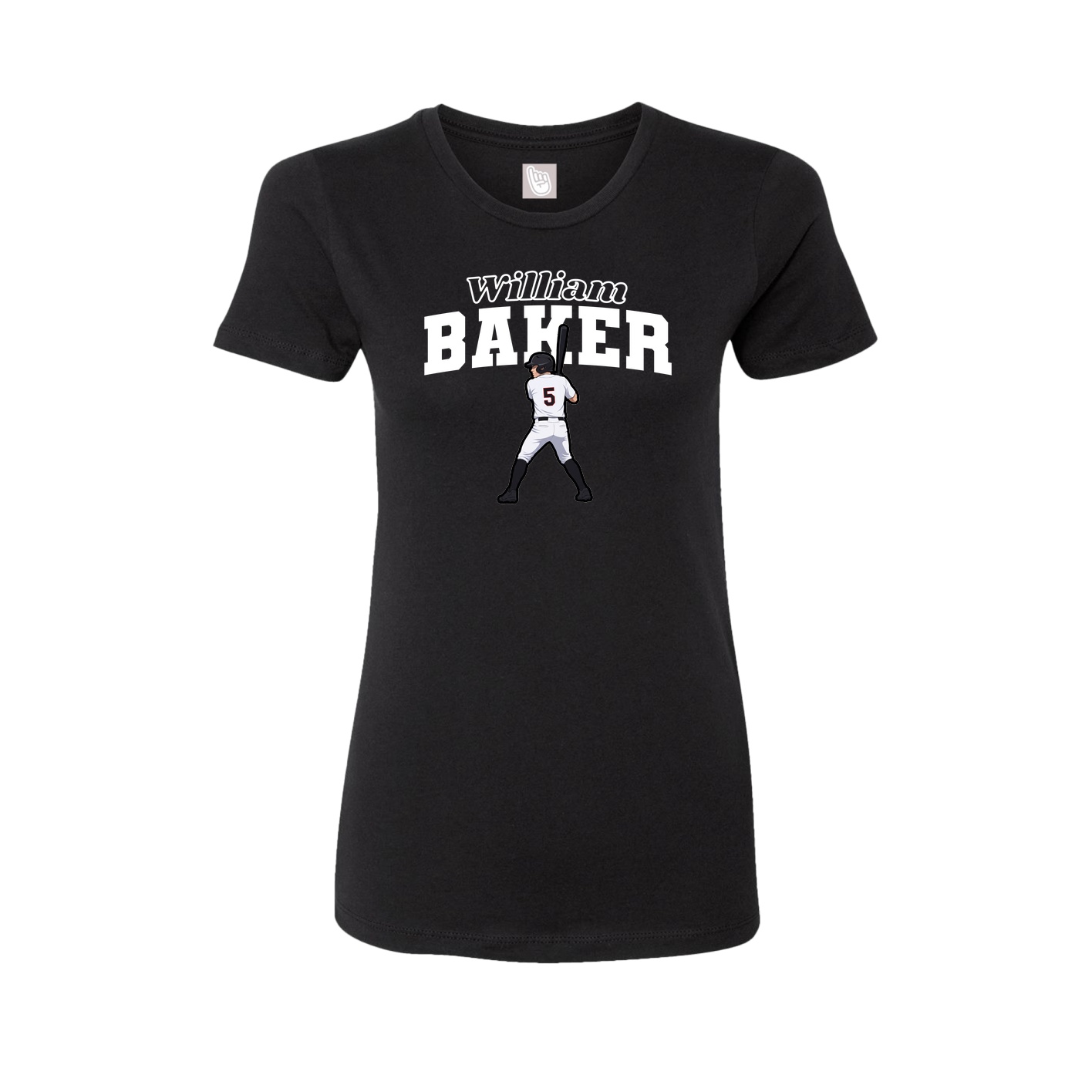 Fitted Women's Tee — Name Arch in Black
