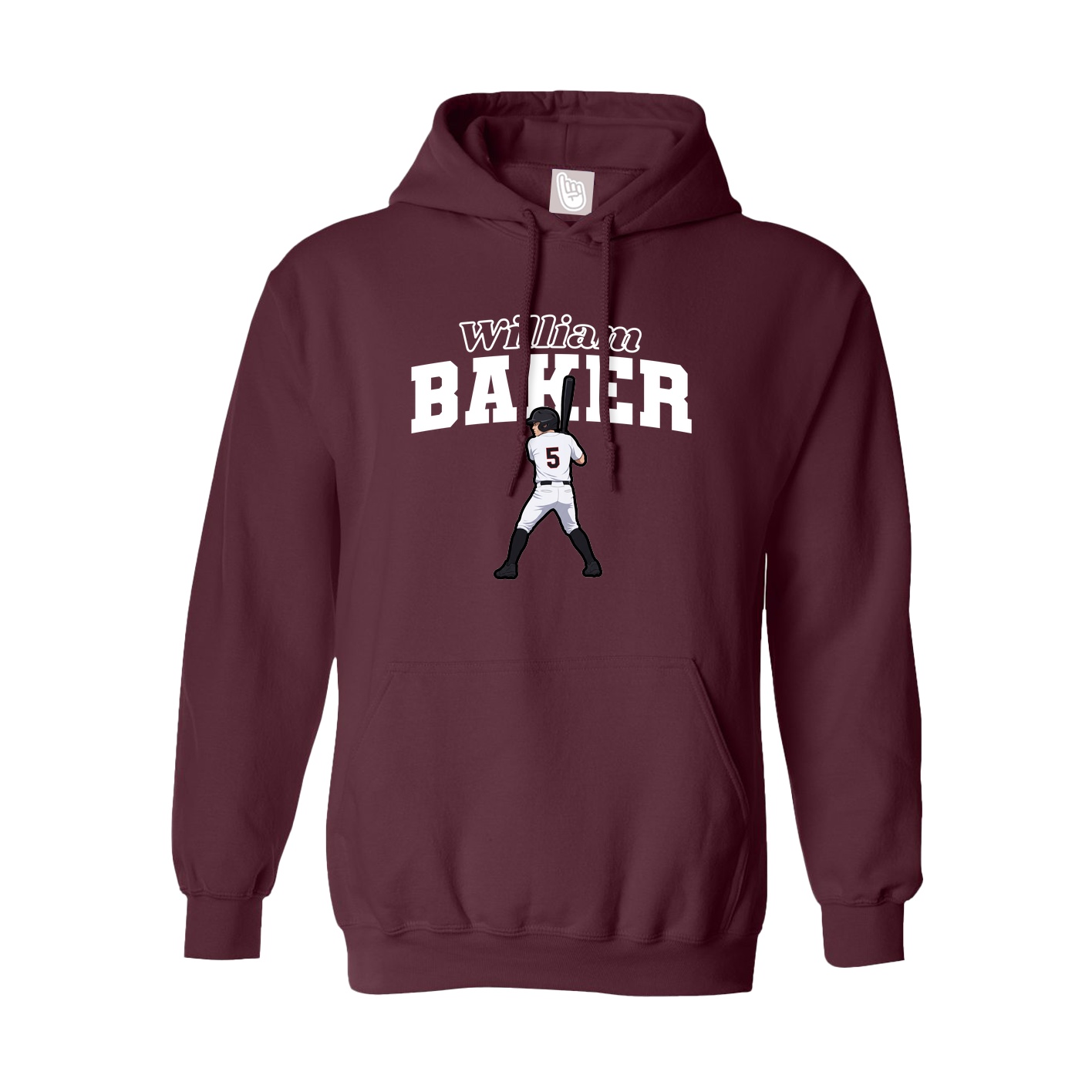 Hoodie — Name Arch in Maroon