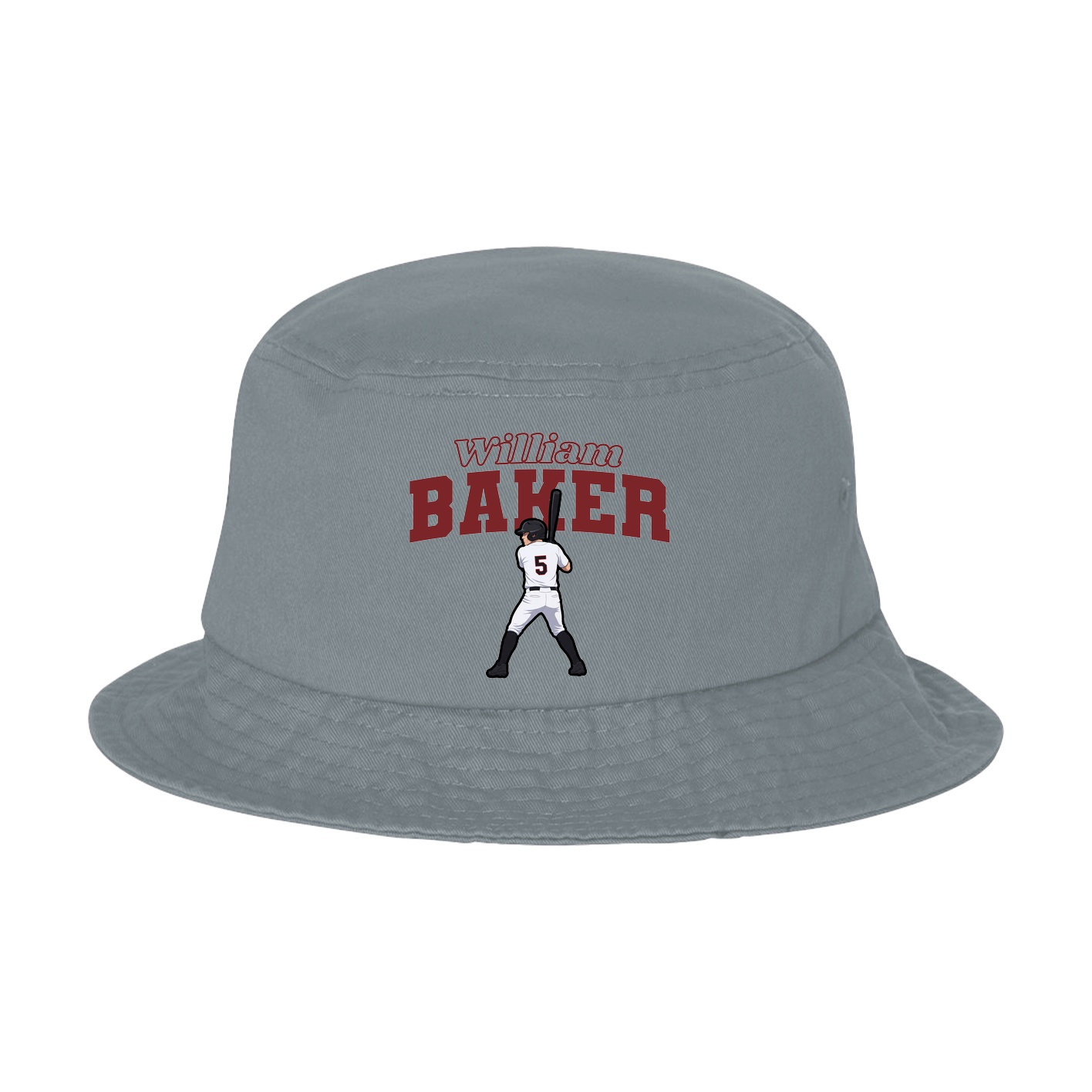 Bucket Cap — Name Arch in Grey