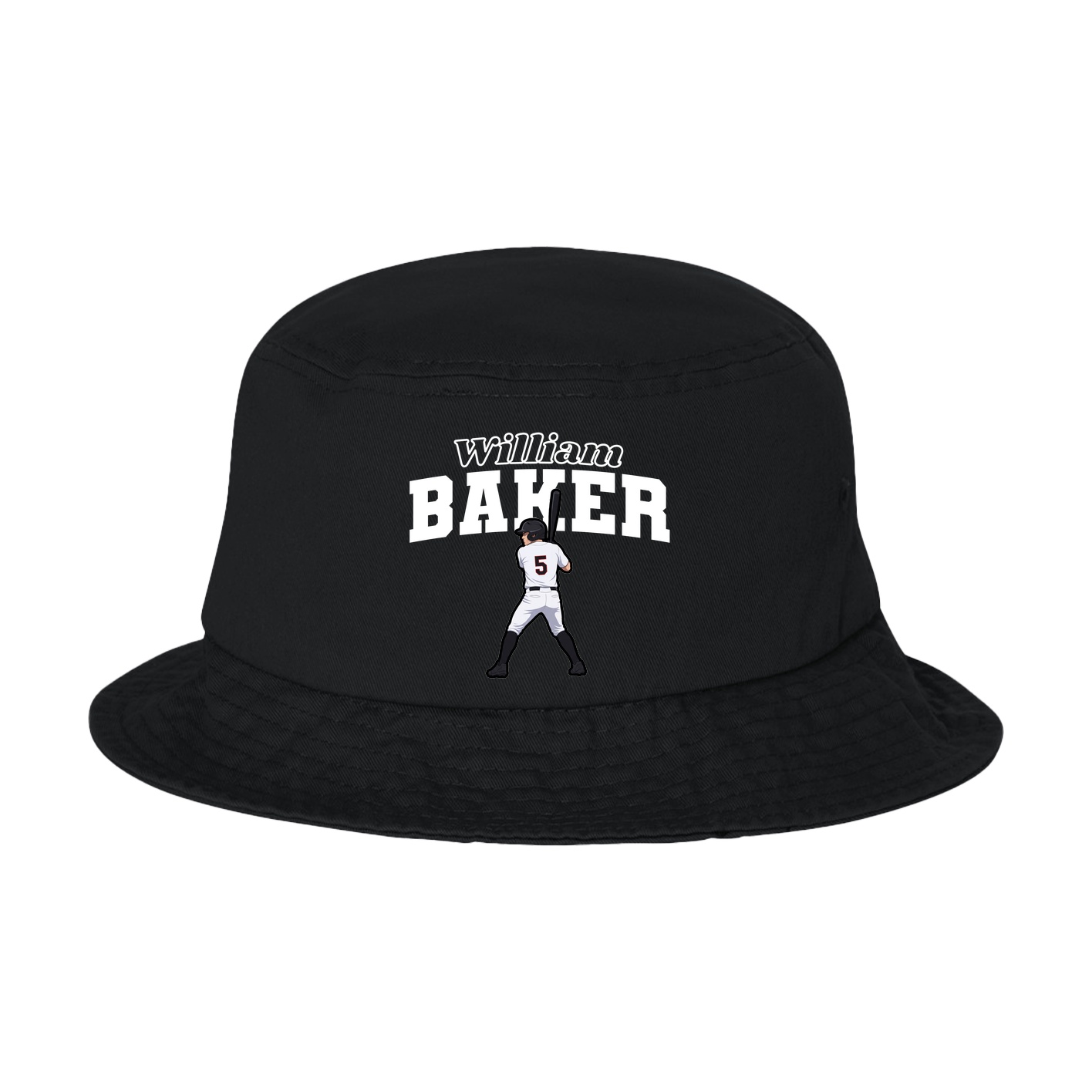 Bucket Cap — Name Arch in Black
