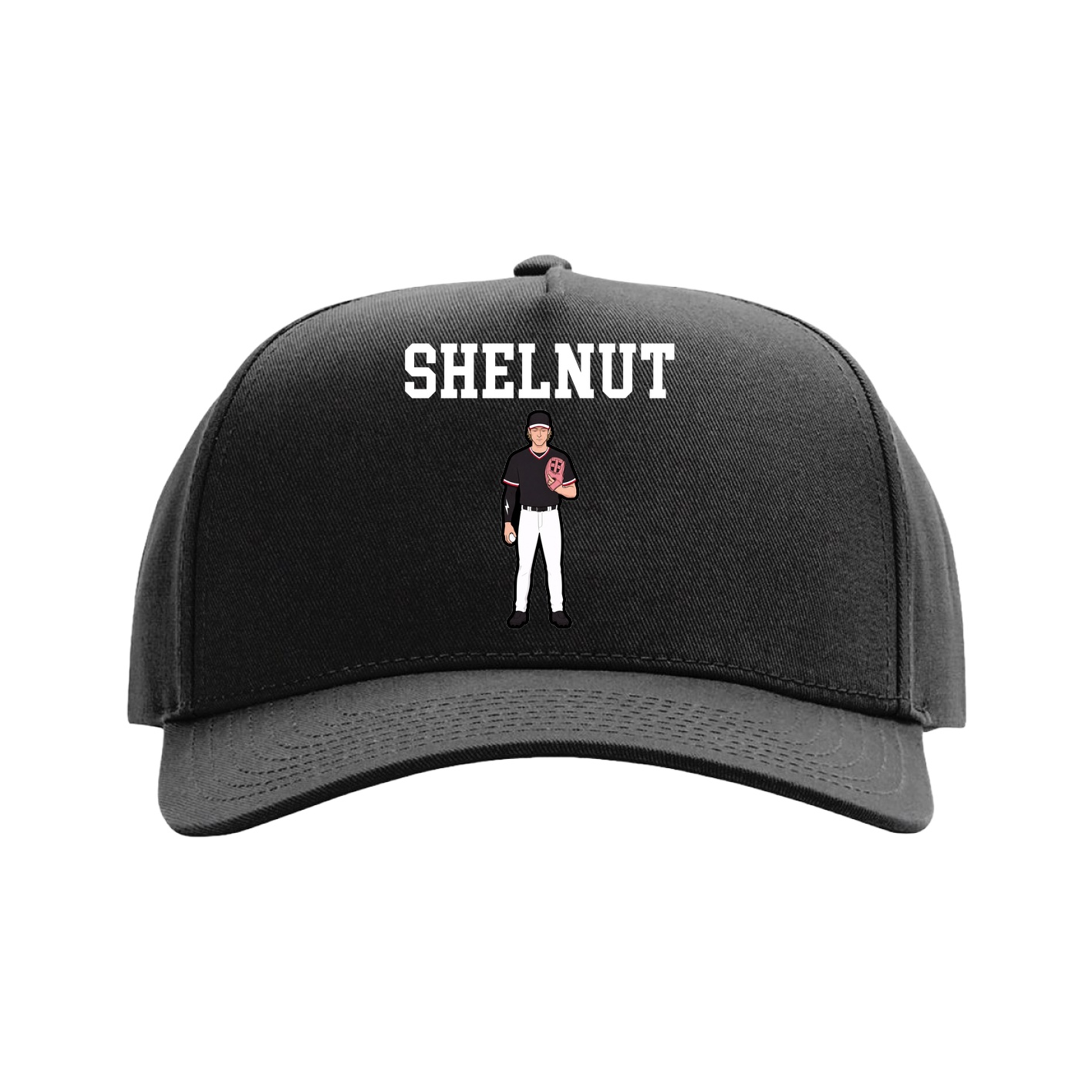 Full Fabric Five-Panel Champ Cap — Shirsey in Black