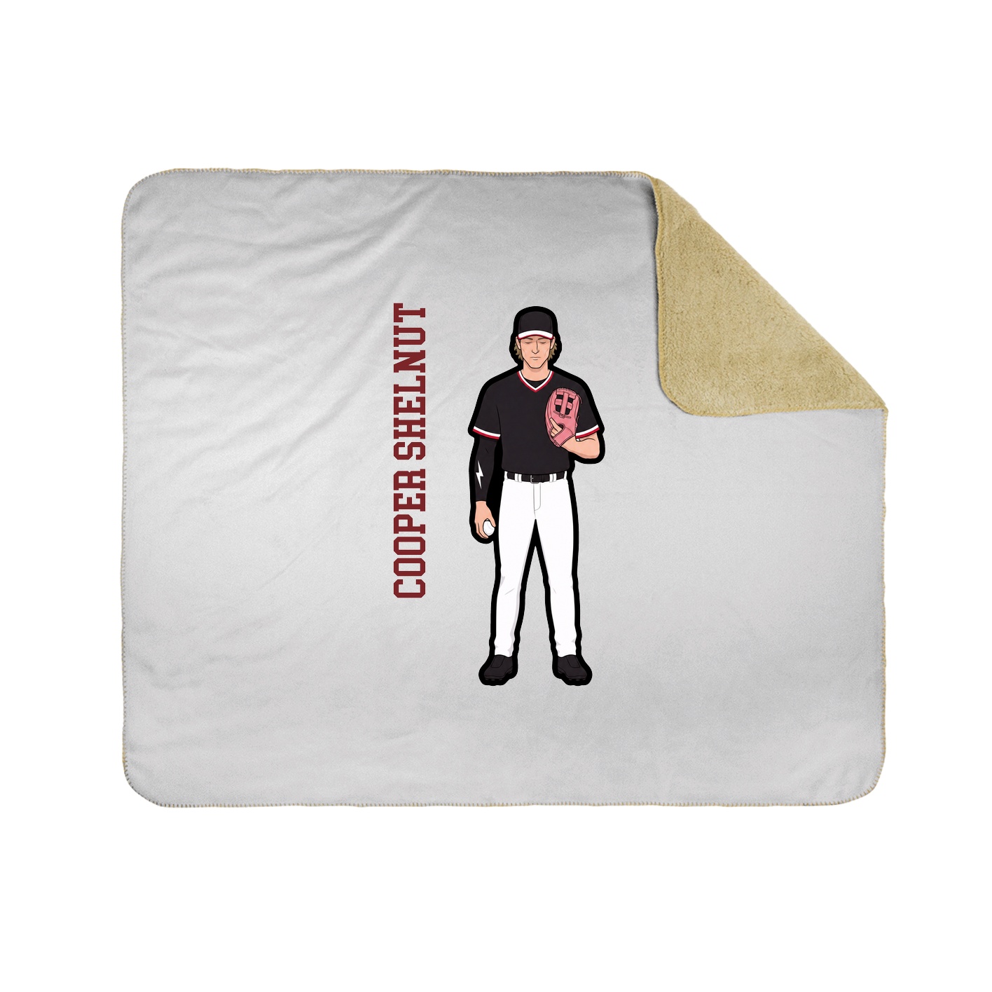 Throw Blanket — Name Vertical in White