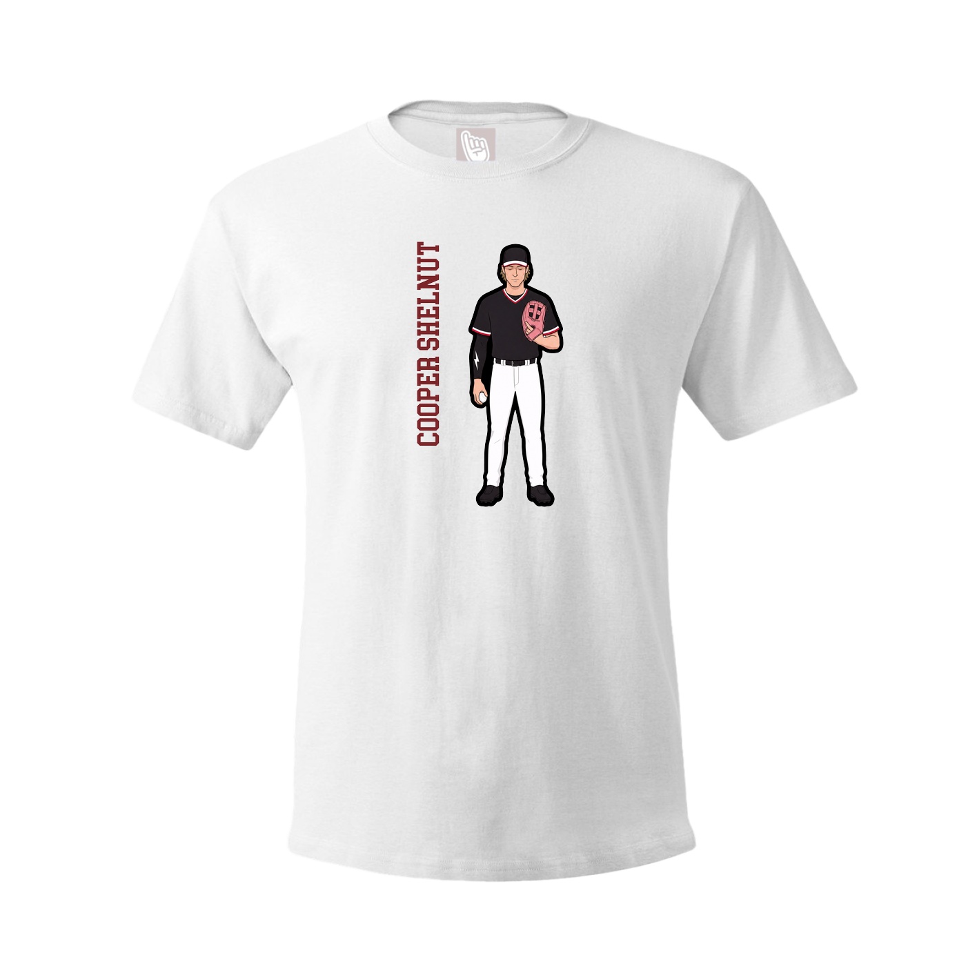 Tee — Name Vertical in White