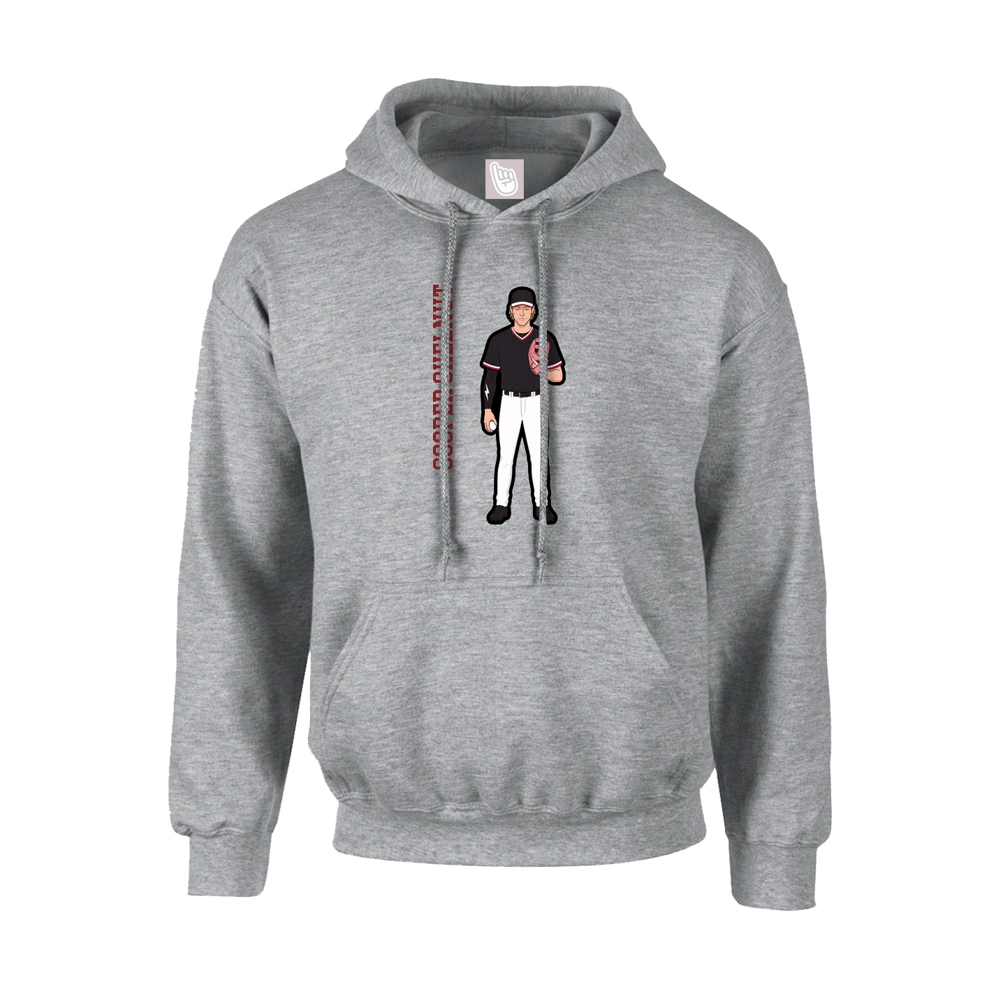 Youth Hoodie — Name Vertical in Grey