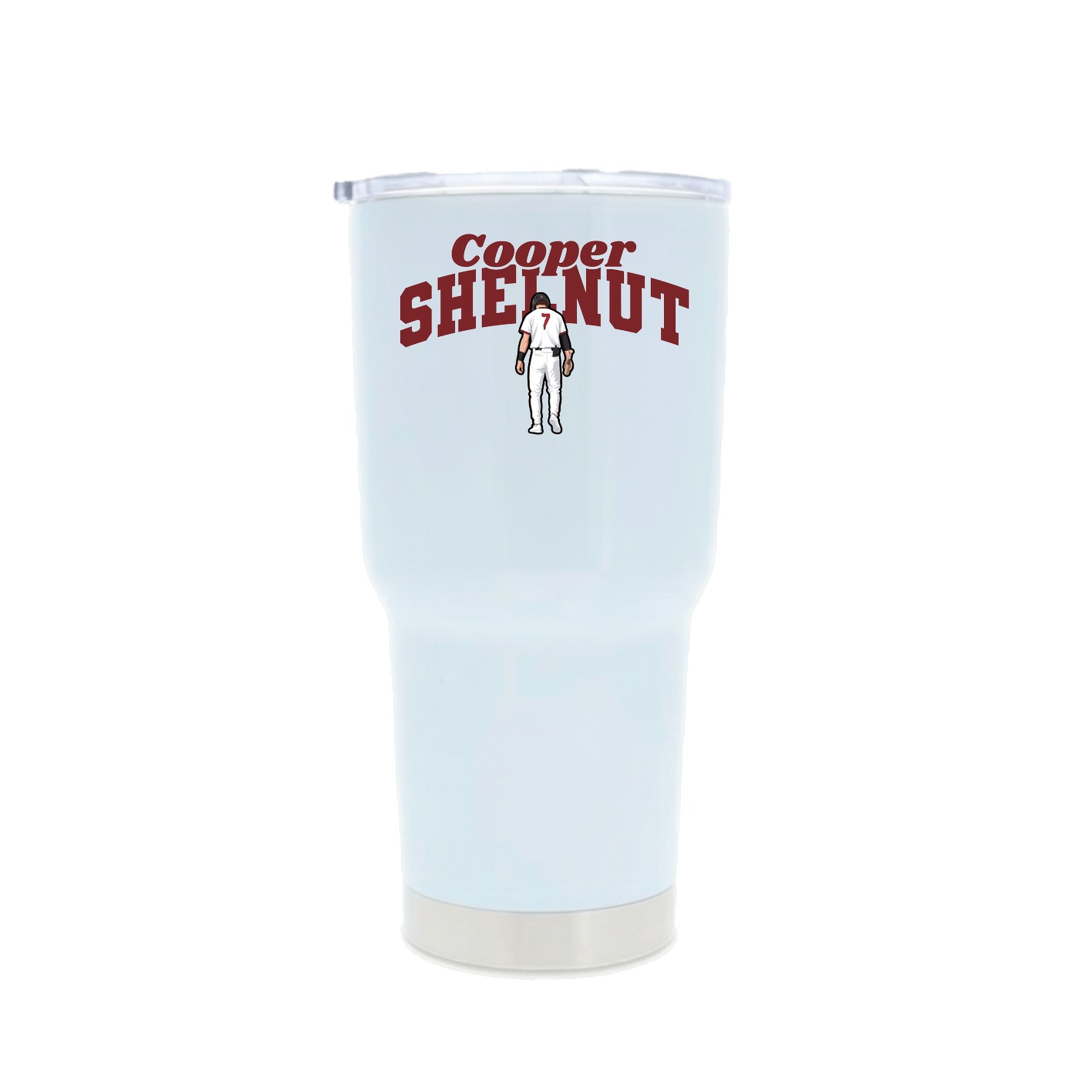 30oz Stainless Steel Tumbler — Signature Arch in White