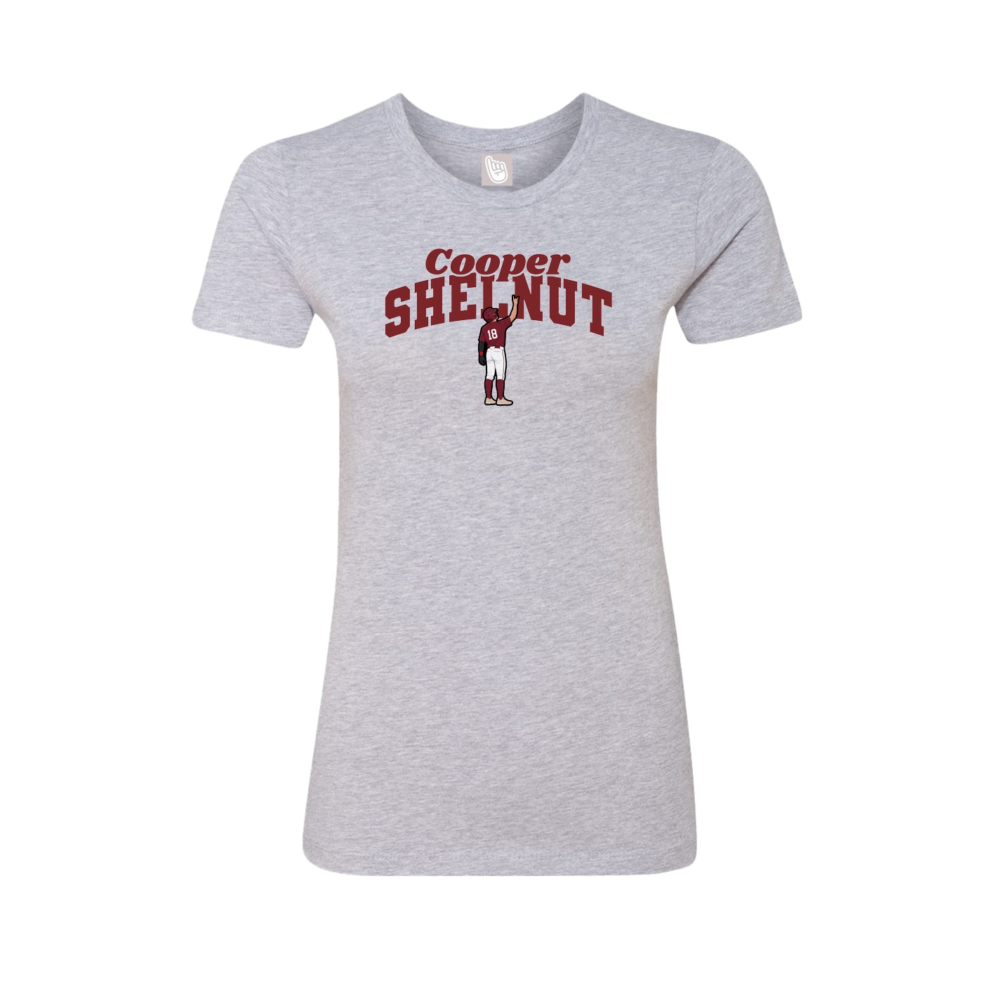 Fitted Women's Tee — Signature Arch in Grey