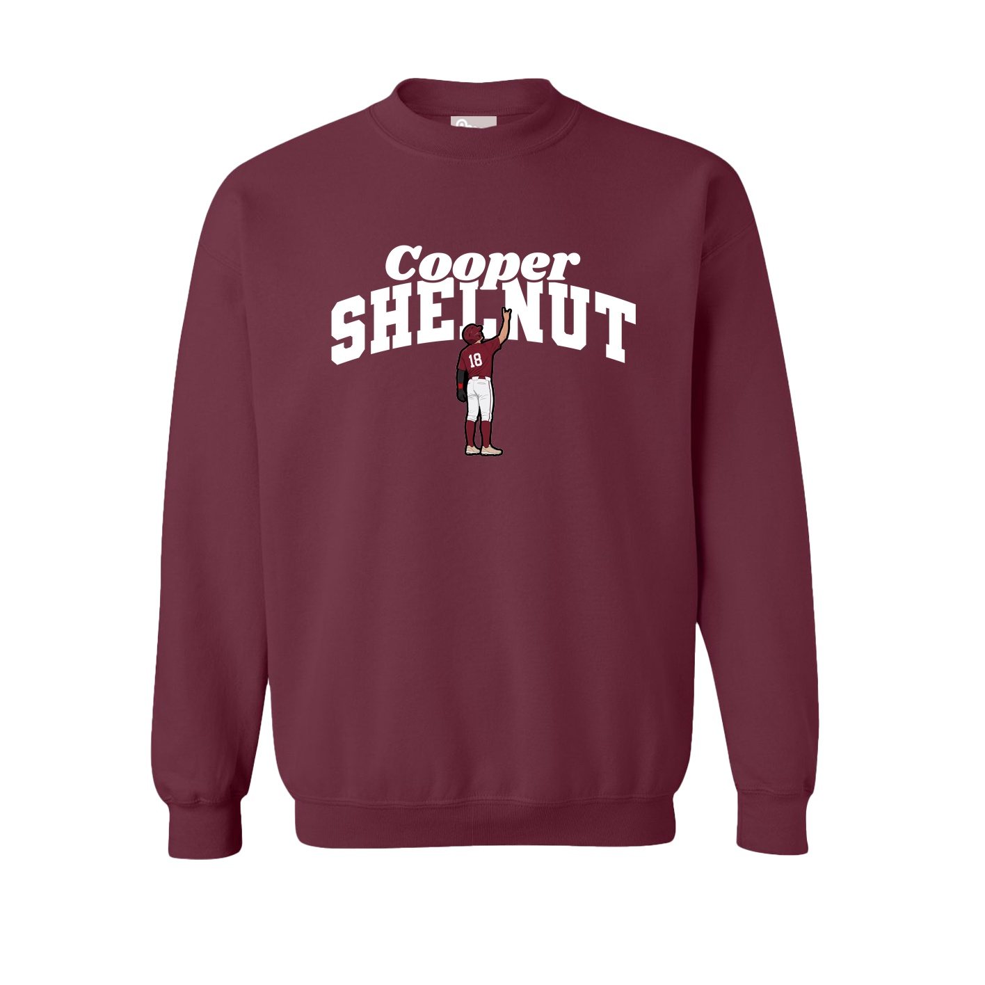Fleece Crew — Signature Arch in Maroon