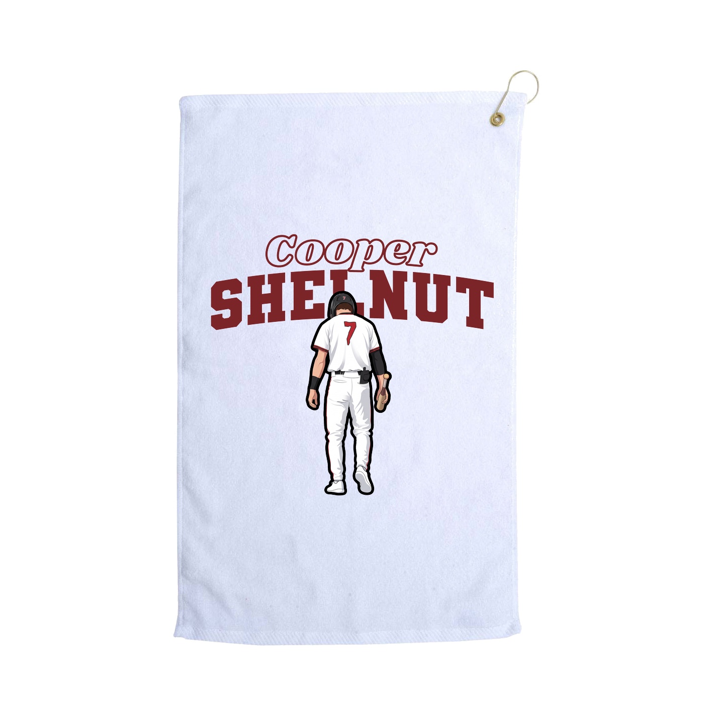 Golf Towel — Name Arch in White