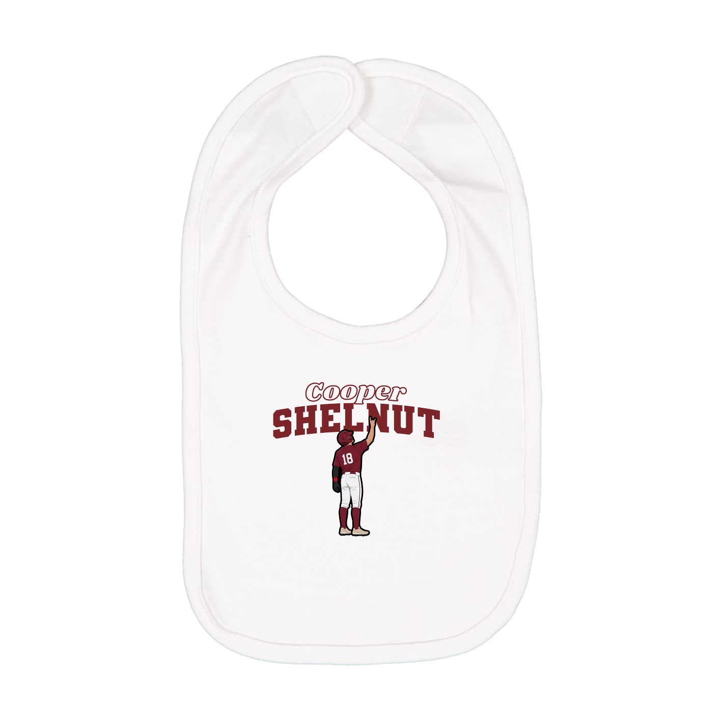 Infant Bib — Name Arch in White