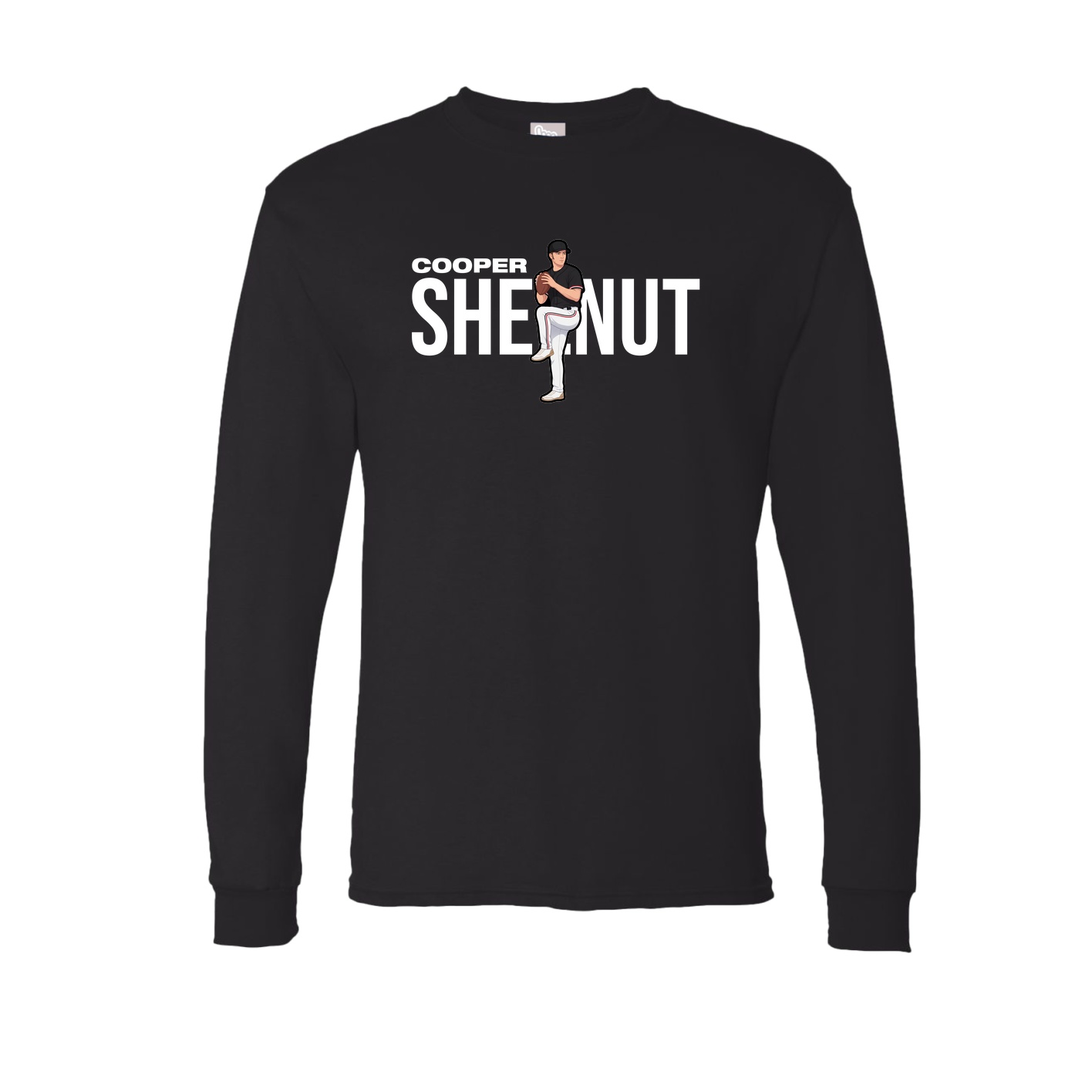 Long Sleeve Tee — Player Name in Black
