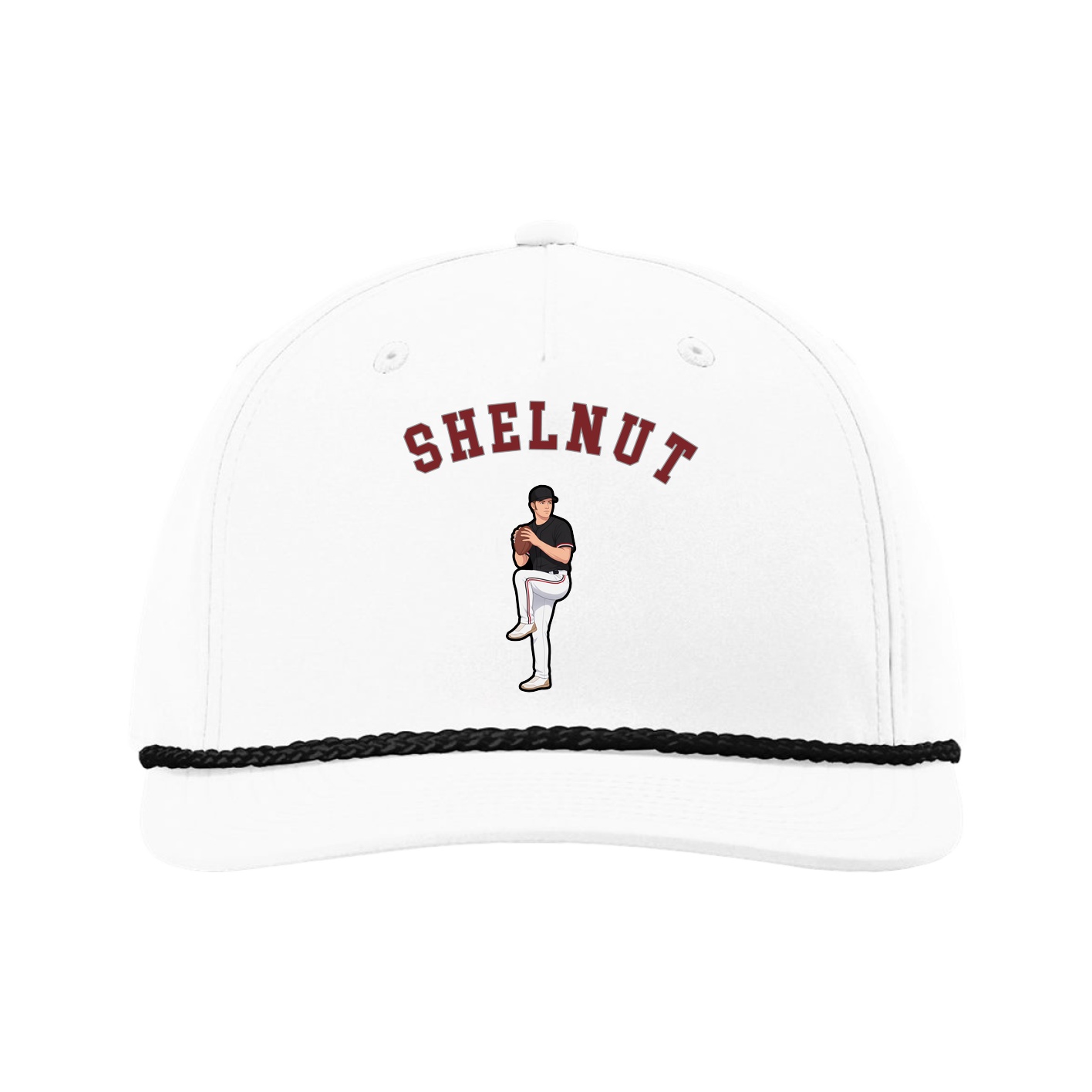 Five-Panel Classic Rope Cap — Shirsey Arch in White