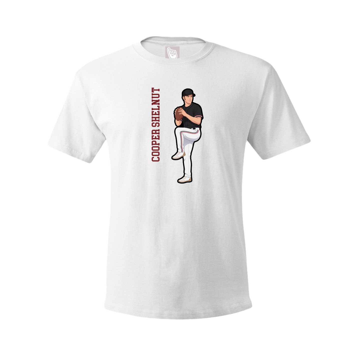 Youth Tee — Name Vertical in White