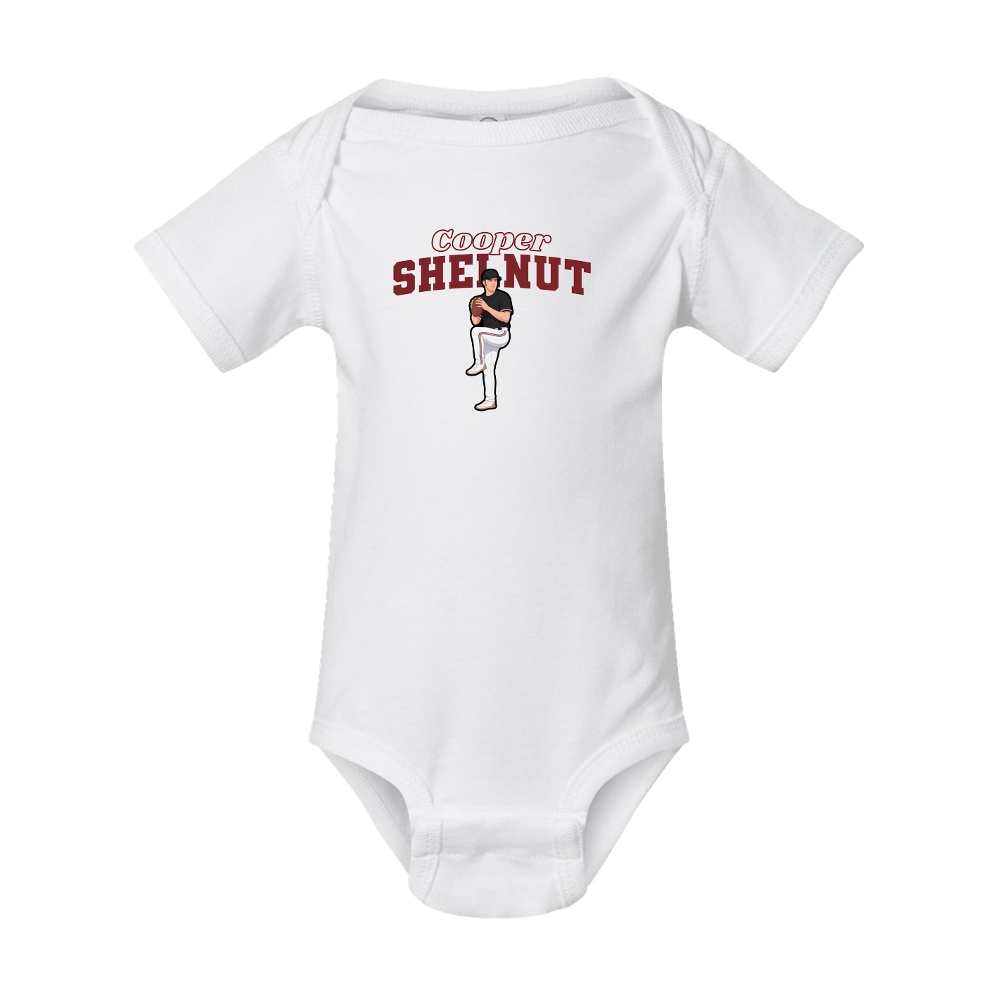 Baby Onesie — Name Arch in White